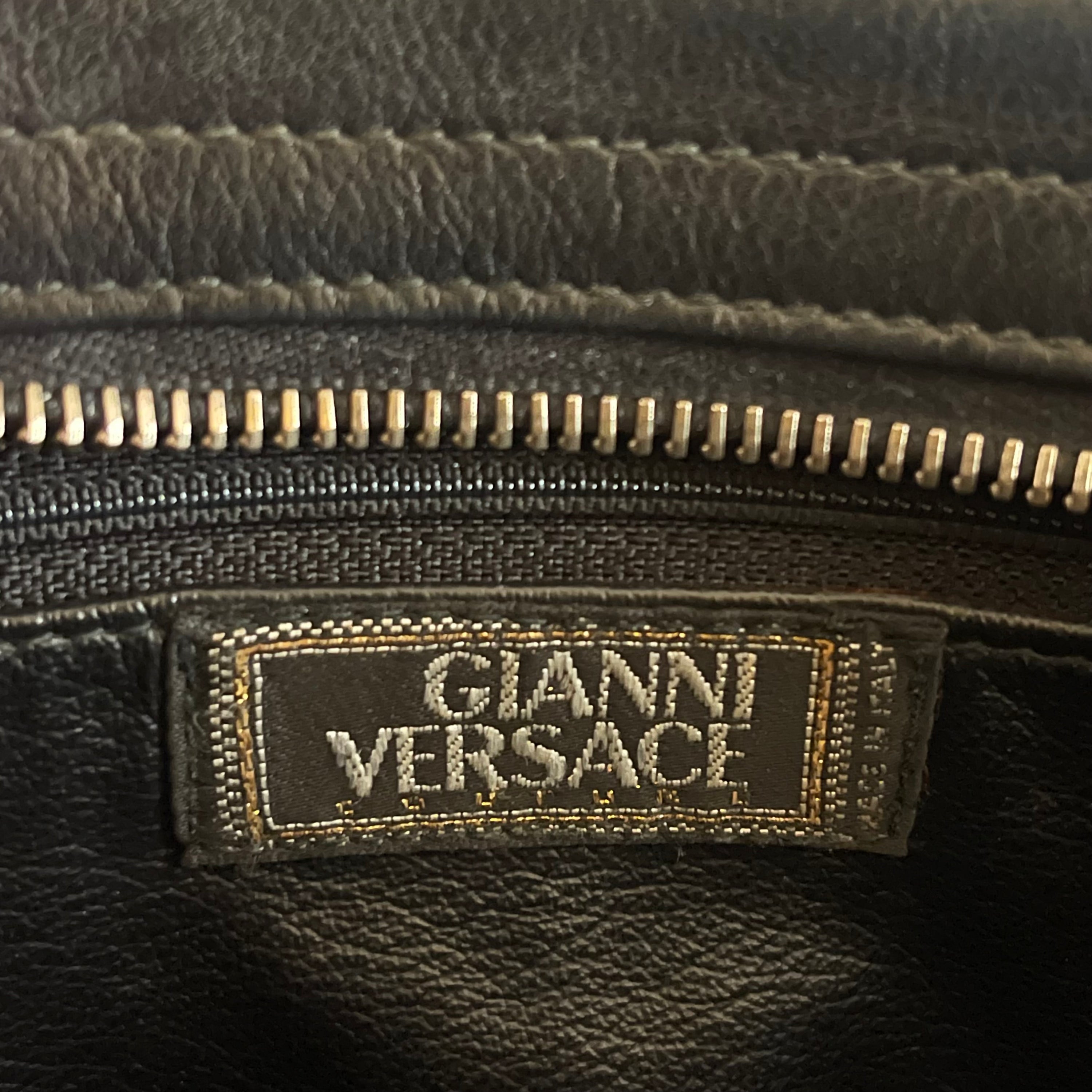 Gianni Versace 90s Medusa Studs Leather Bag