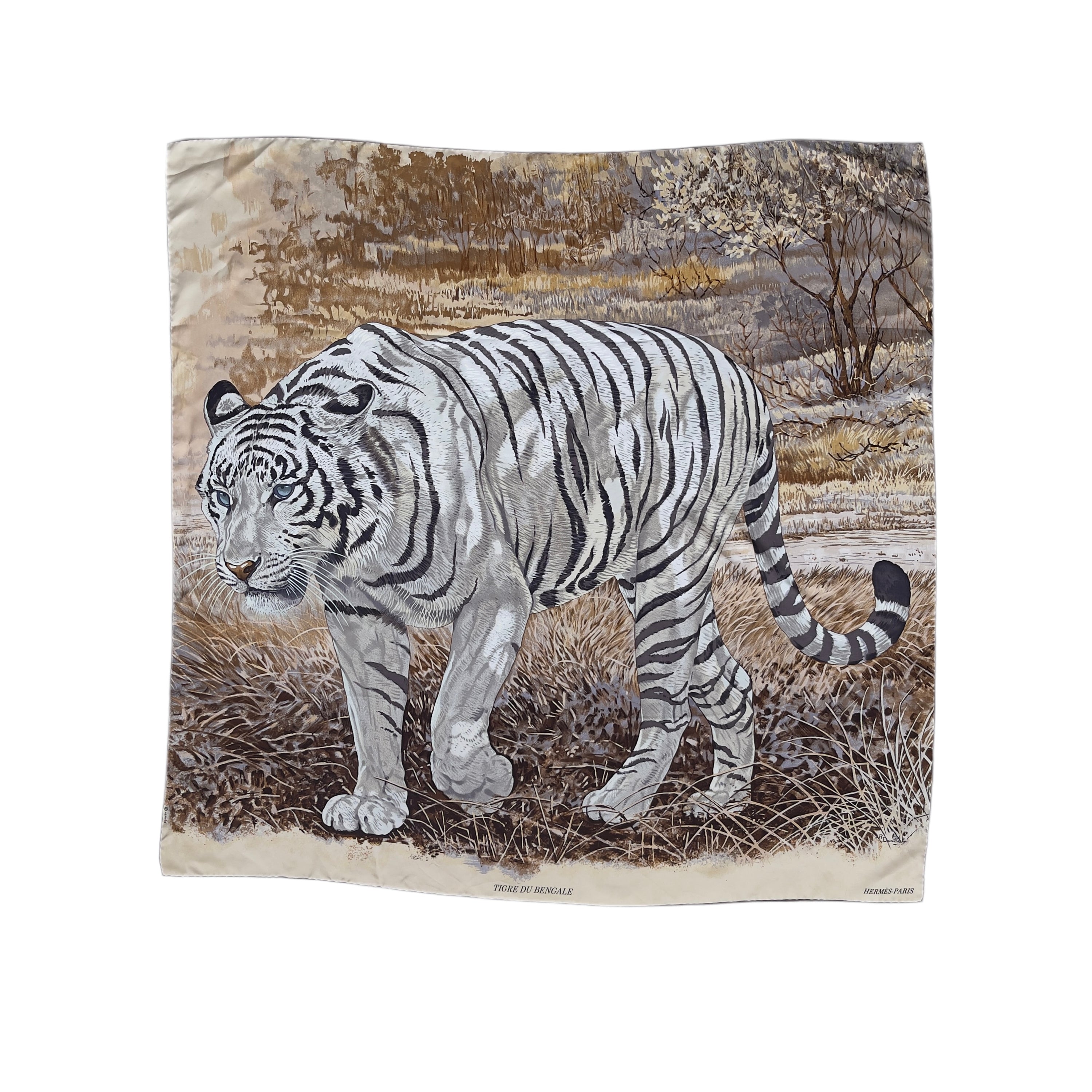Hermès Tigre Du Bengale Silk Scarf