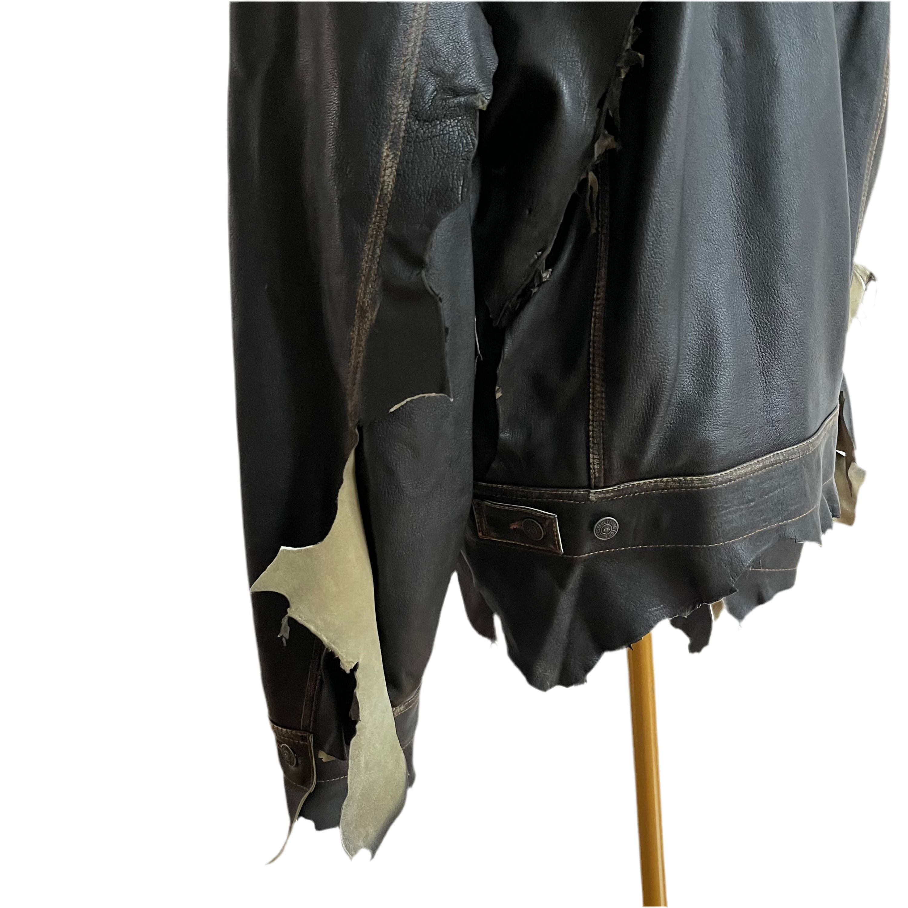 Diesel Distressed Leather Biker Jacket