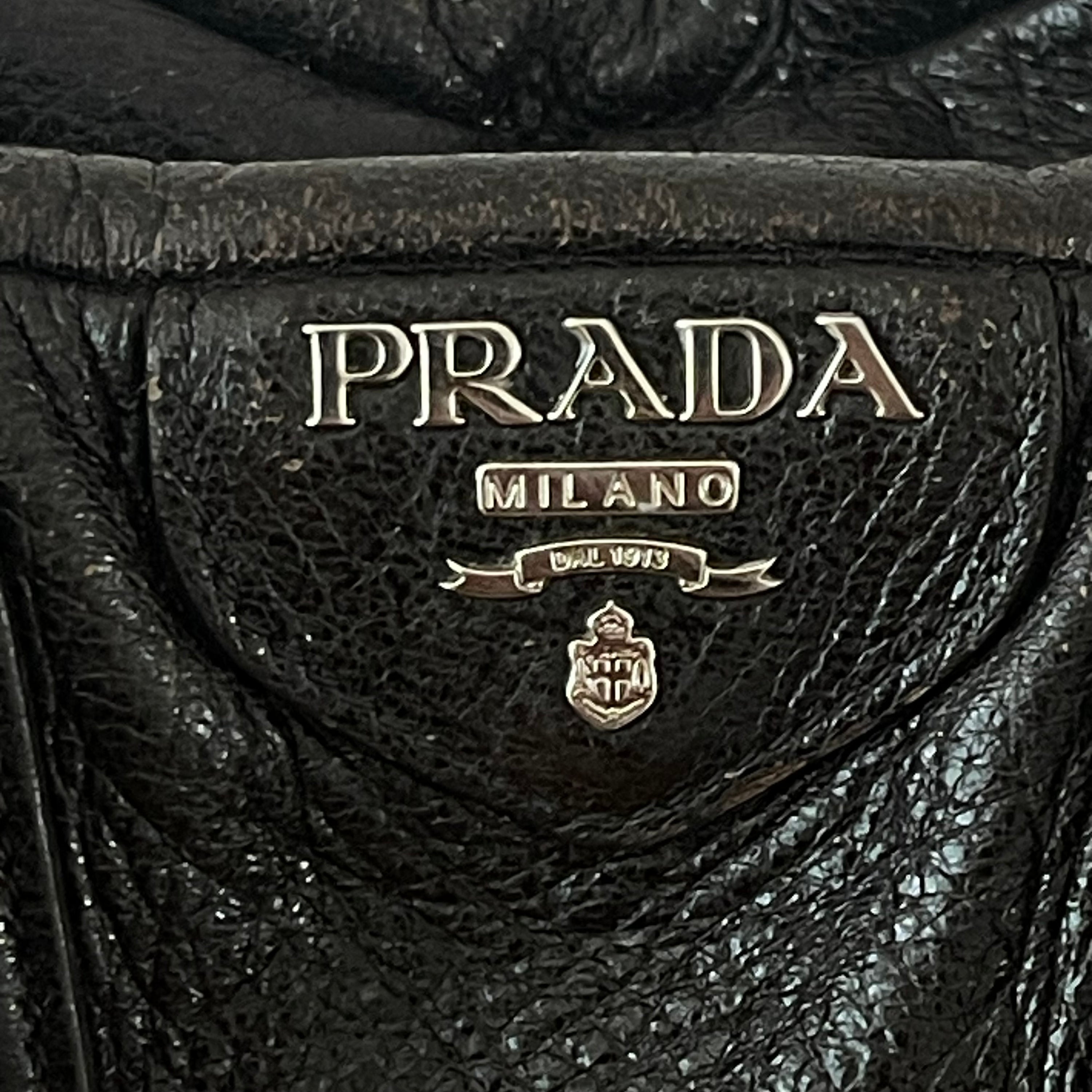 Prada Shimmering Leather Top Handle Bag