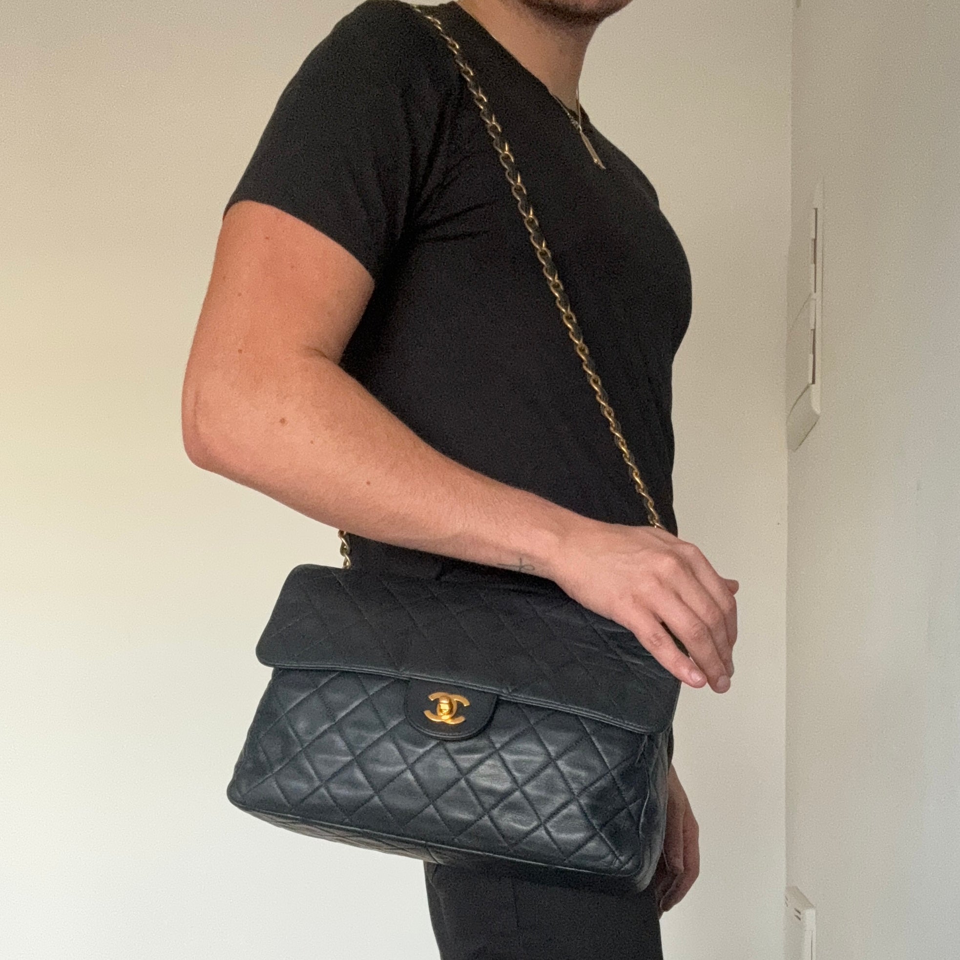Chanel 90s Flap Navy Crossbody