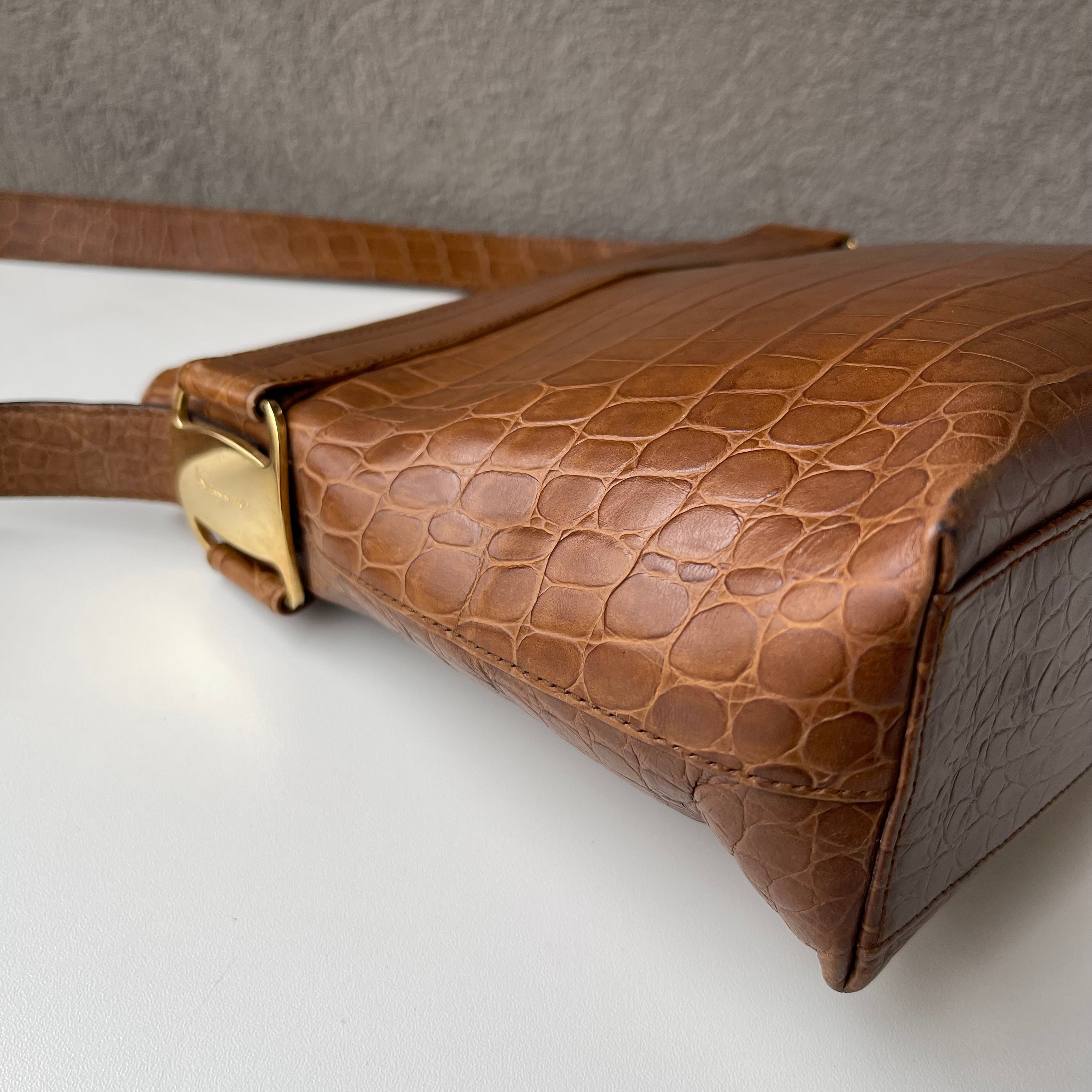 Salvatore Ferragamo Croco Shoulder Bag