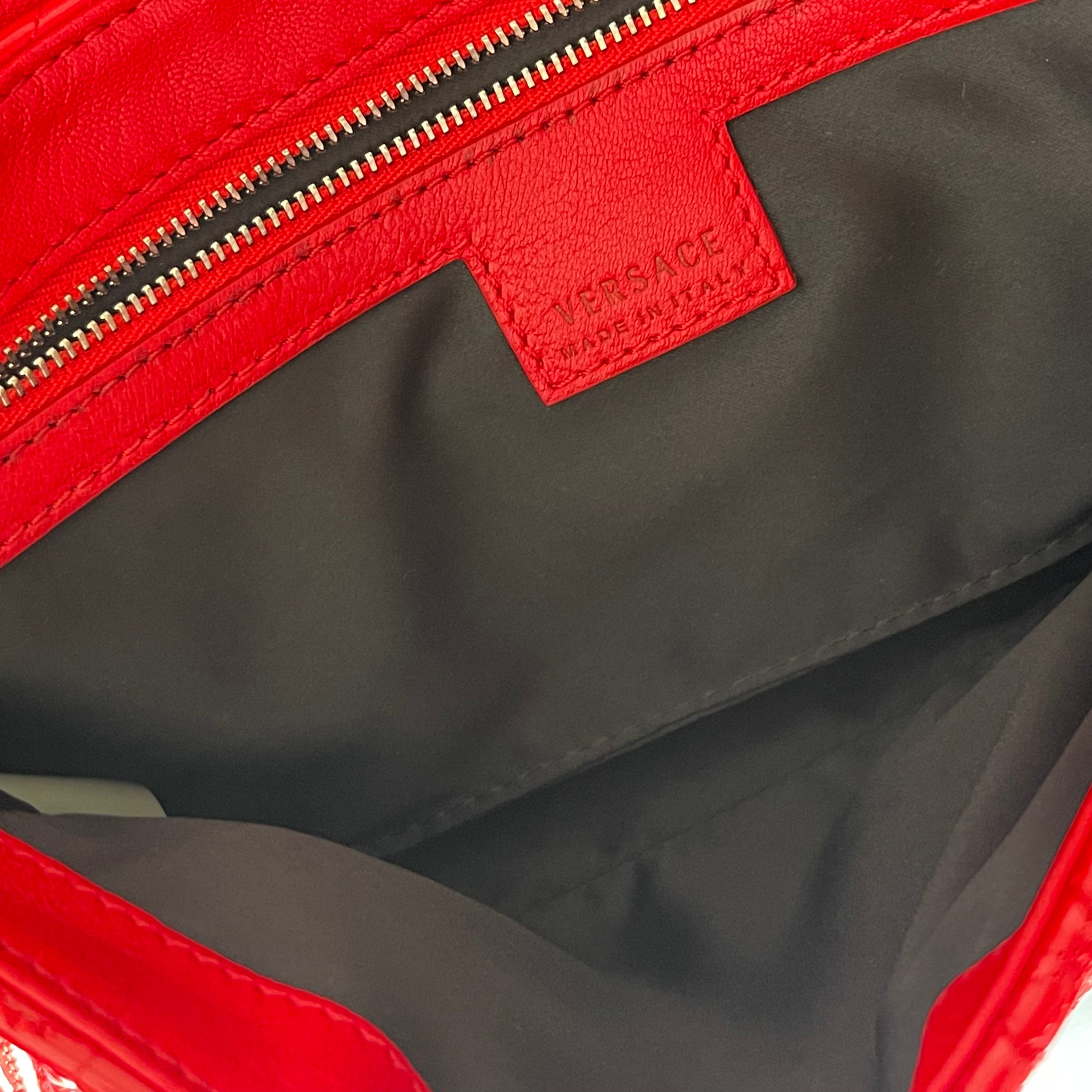 Versace Harness Red Patent Leather Bag
