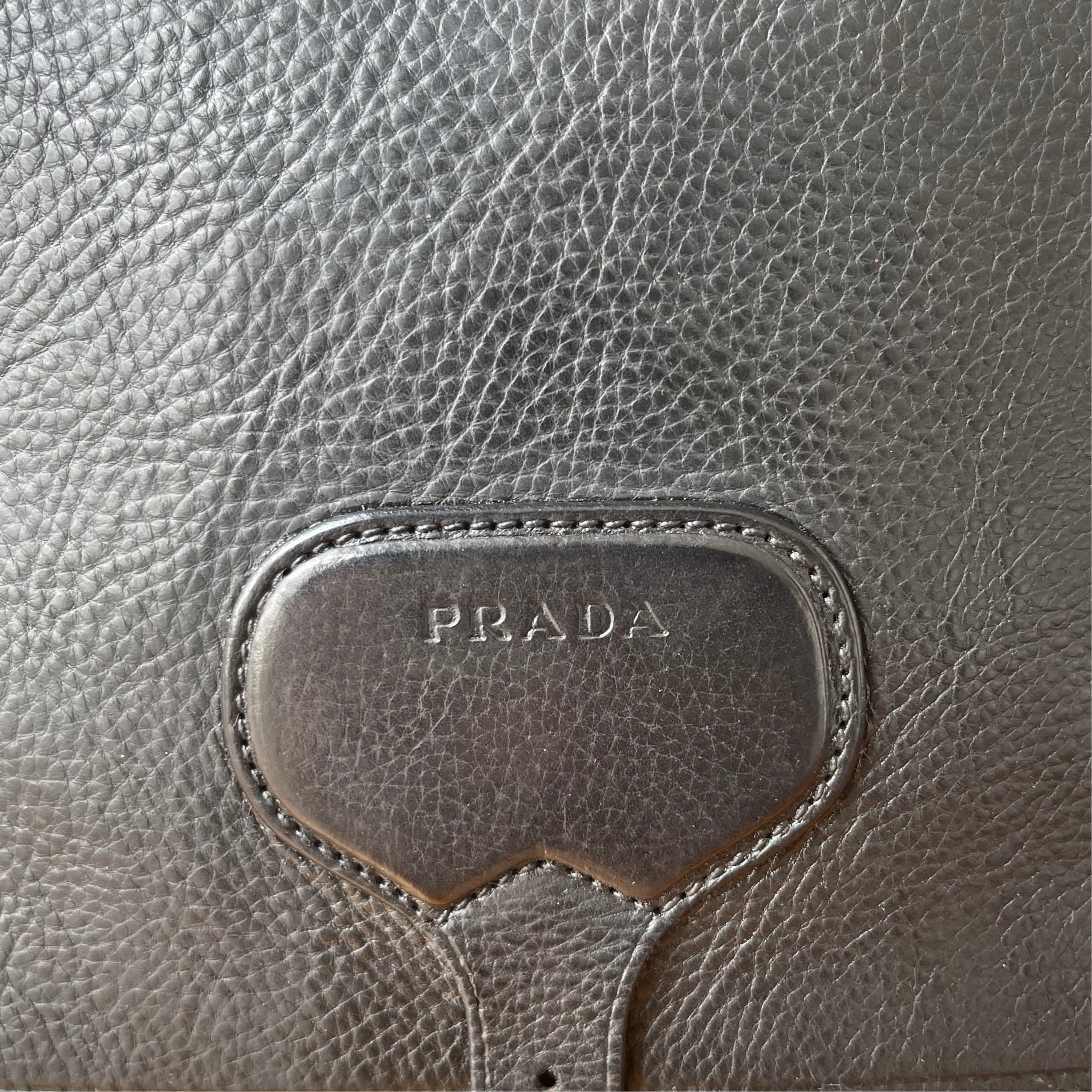 Prada Vintage Black Leather Crossbody Bag