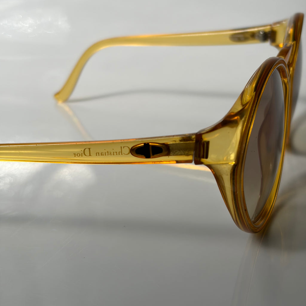 Christian Dior 1980's Sunglasses Honey Yellow Gradient Brown