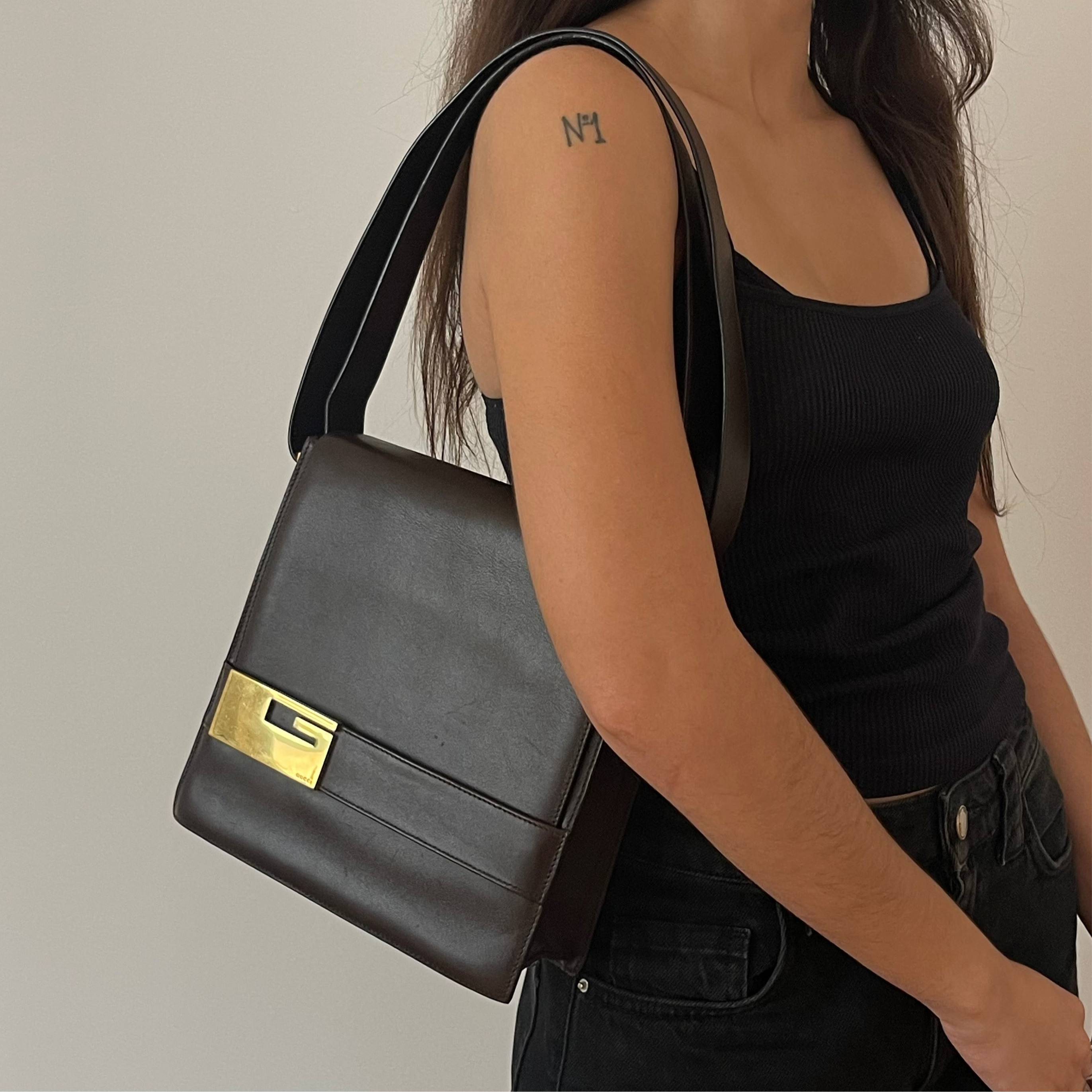 Gucci By Tom Ford Leather Shoulder Bag