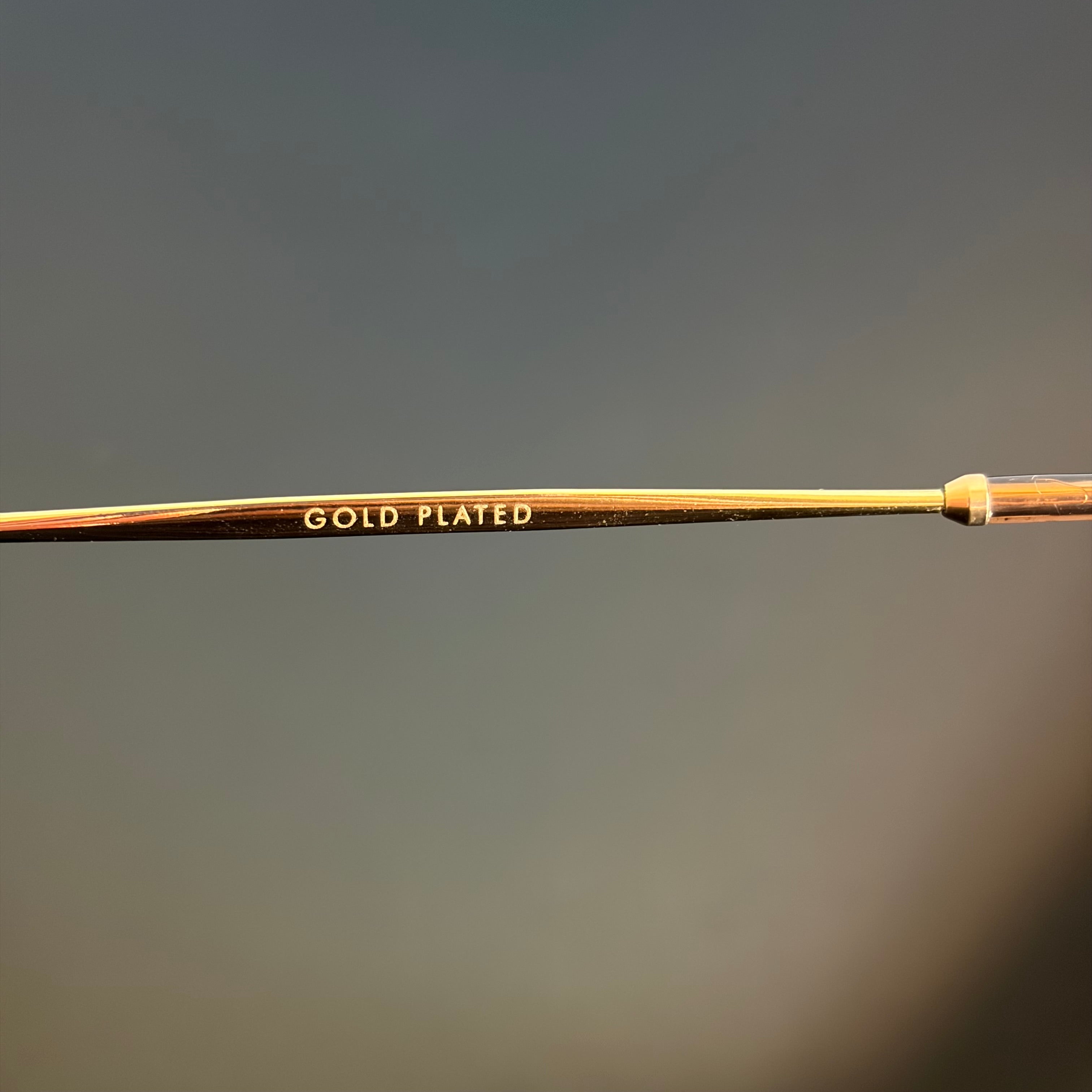 Gucci Gold Plated Bamboo Aviator Sunglasses