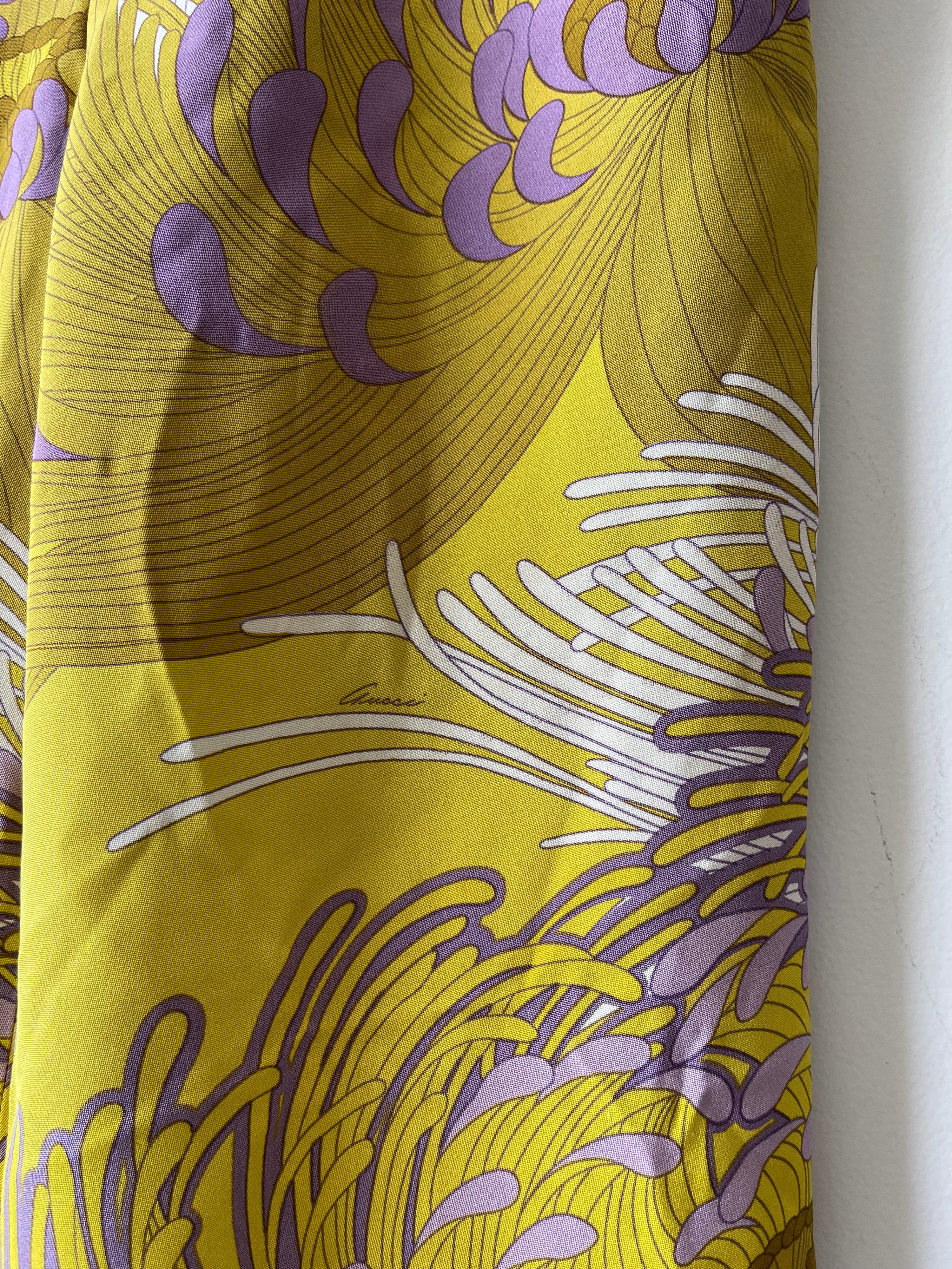 Gucci Yellow Silk Pants