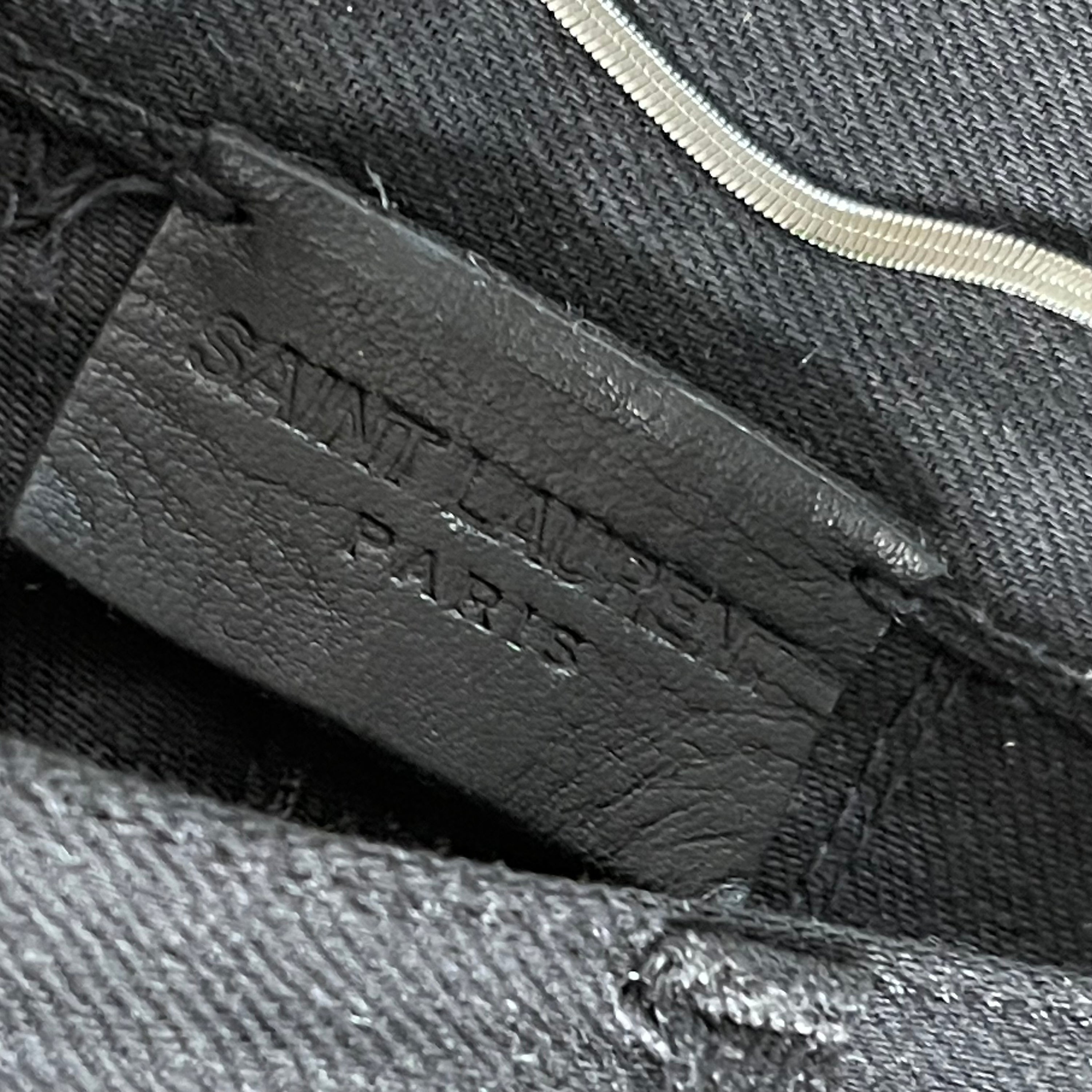 Saint Laurent Denim and Leather Biker Pants