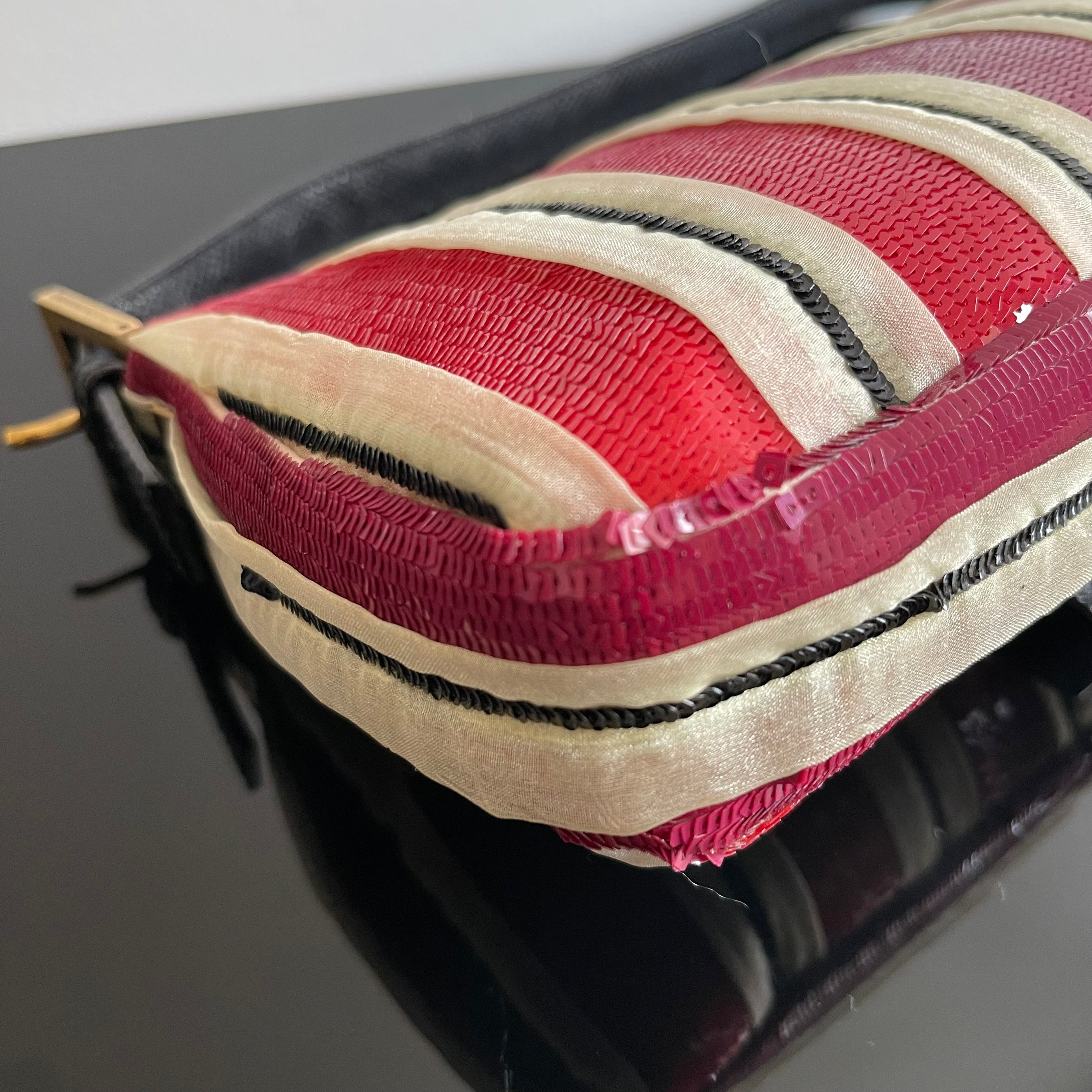 Fendi Sequined Stripes Baguette Bag