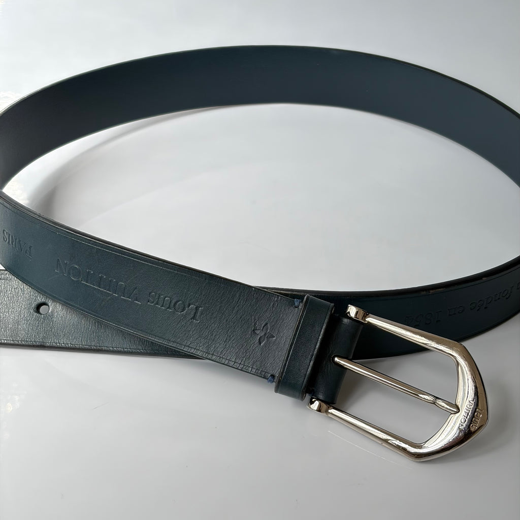 Louis Vuitton Blue Navy Leather Belt