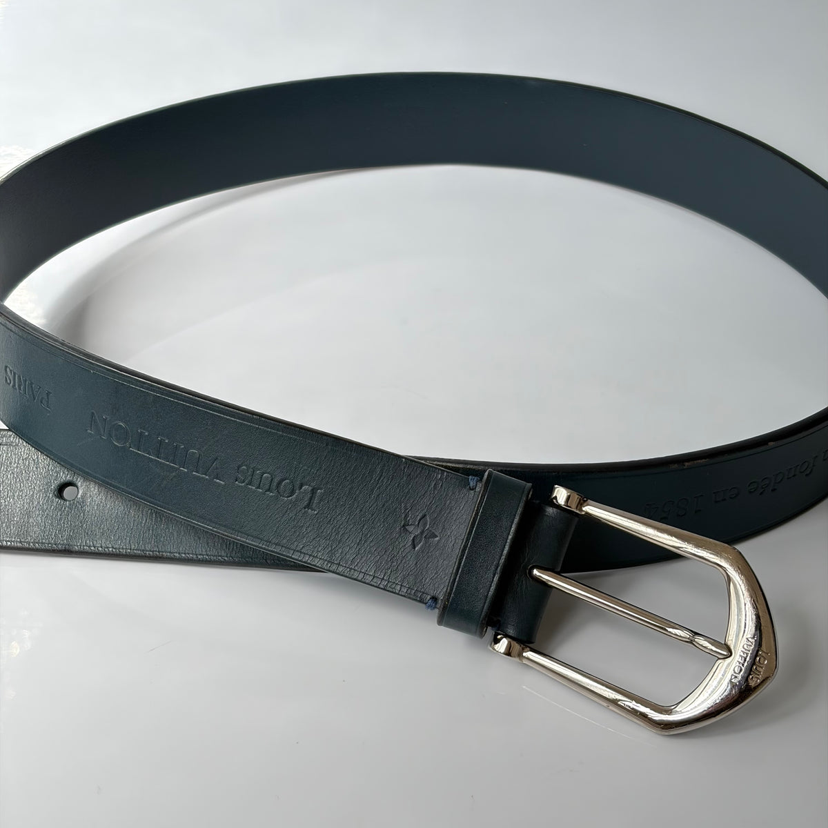 Louis Vuitton Blue Navy Leather Belt