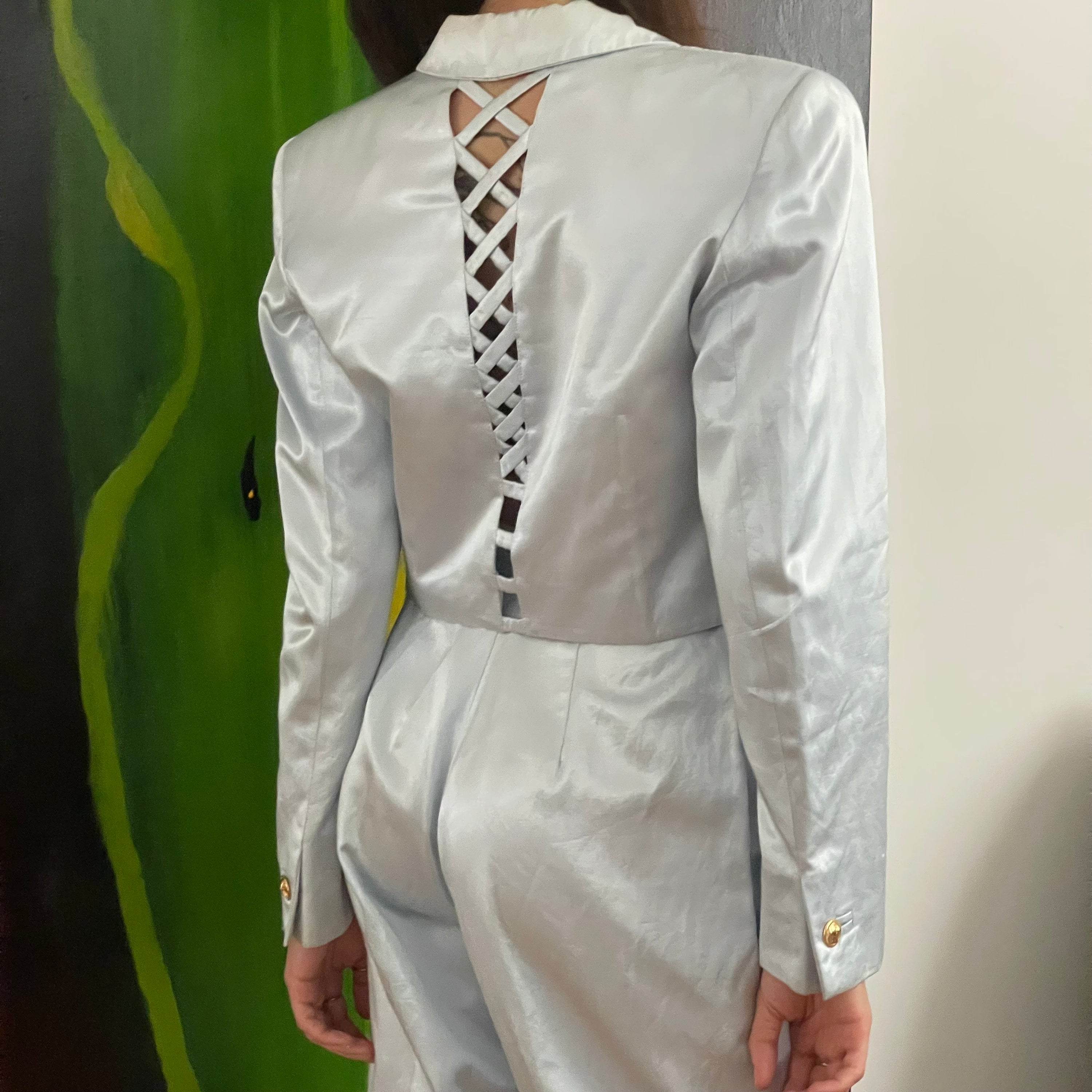 Versus by Gianni Versace Satin Blazer + Pants