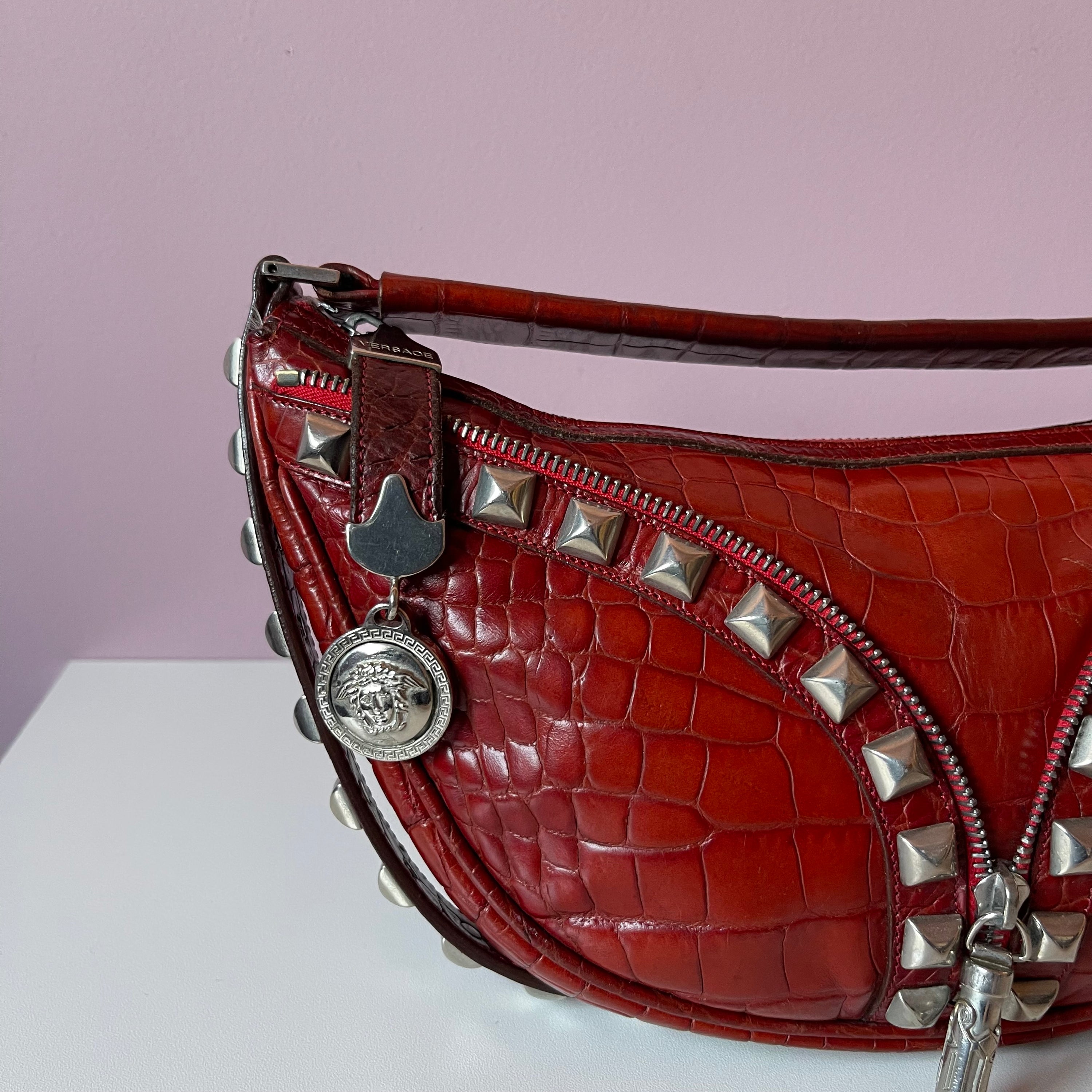 Versace Moon Croco Shoulder Bag
