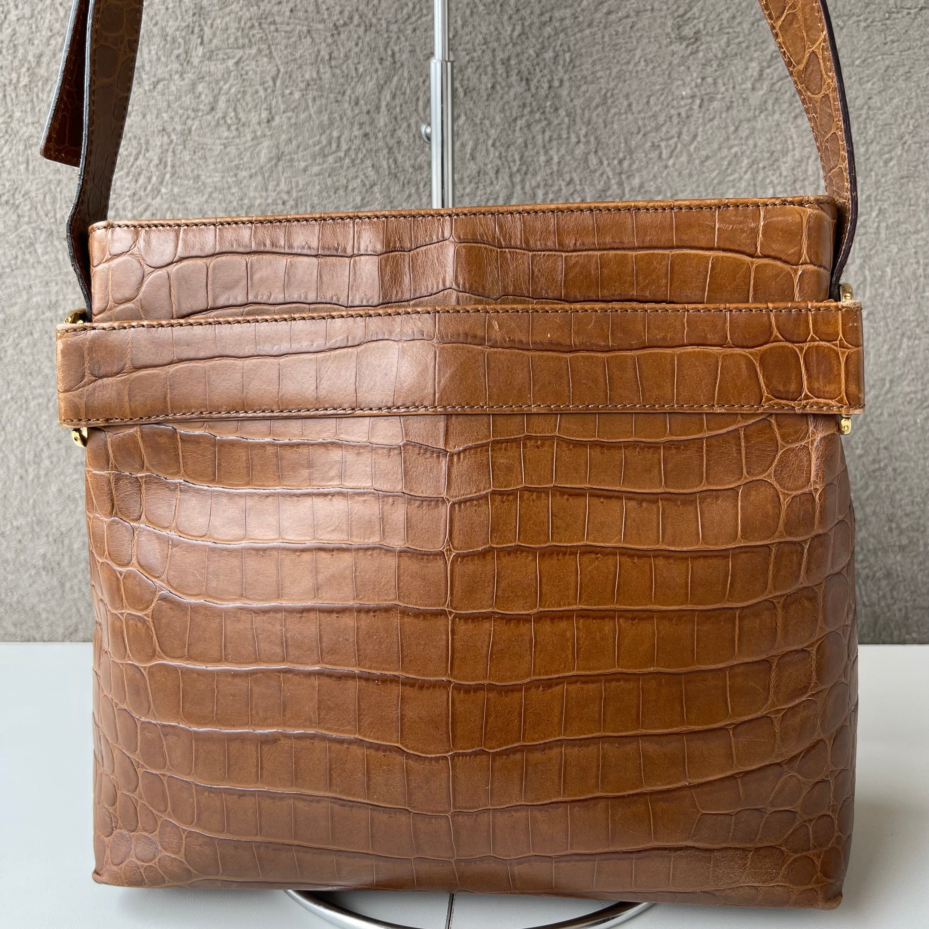 Salvatore Ferragamo Croco Shoulder Bag