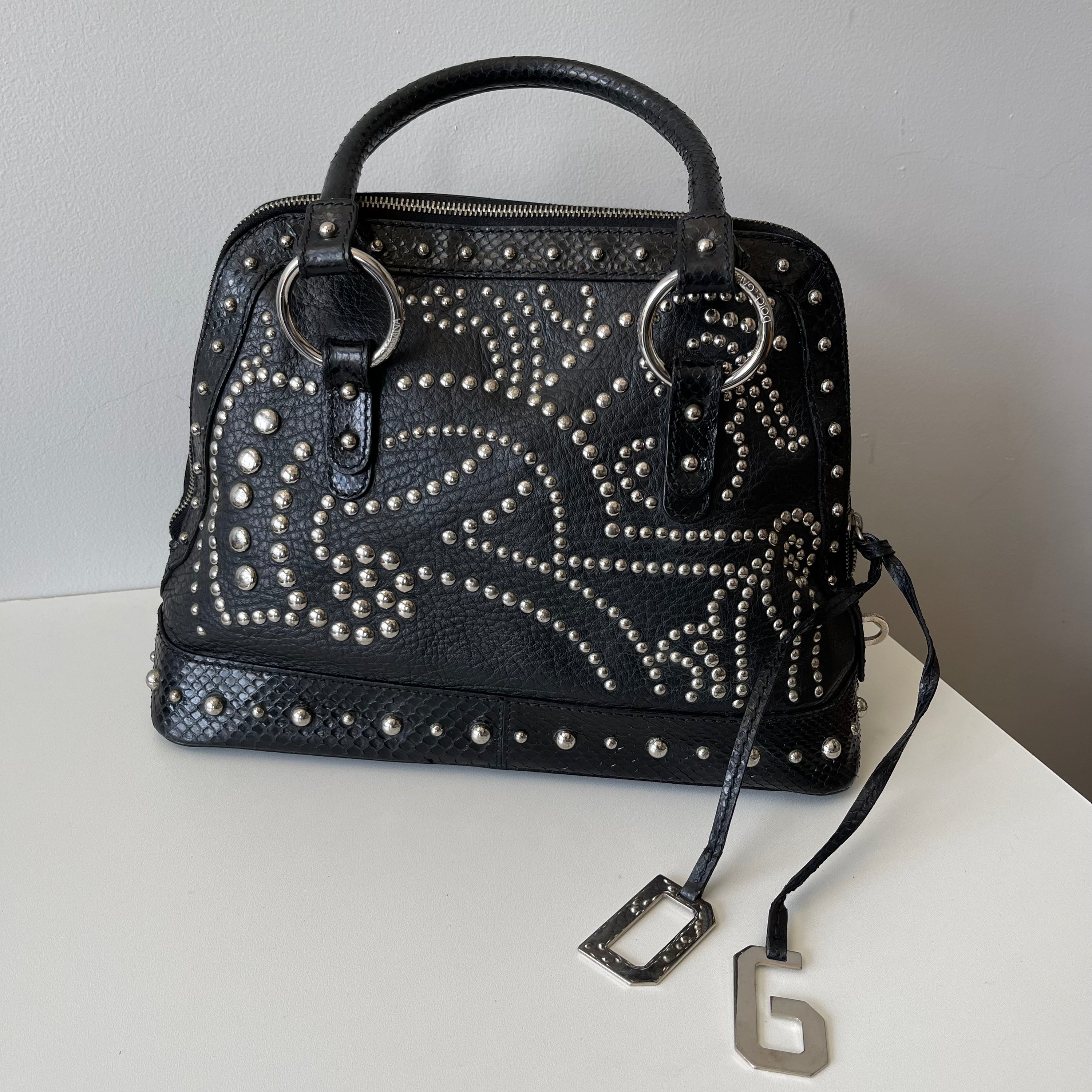 Dolce & Gabbana Studded Python Bag