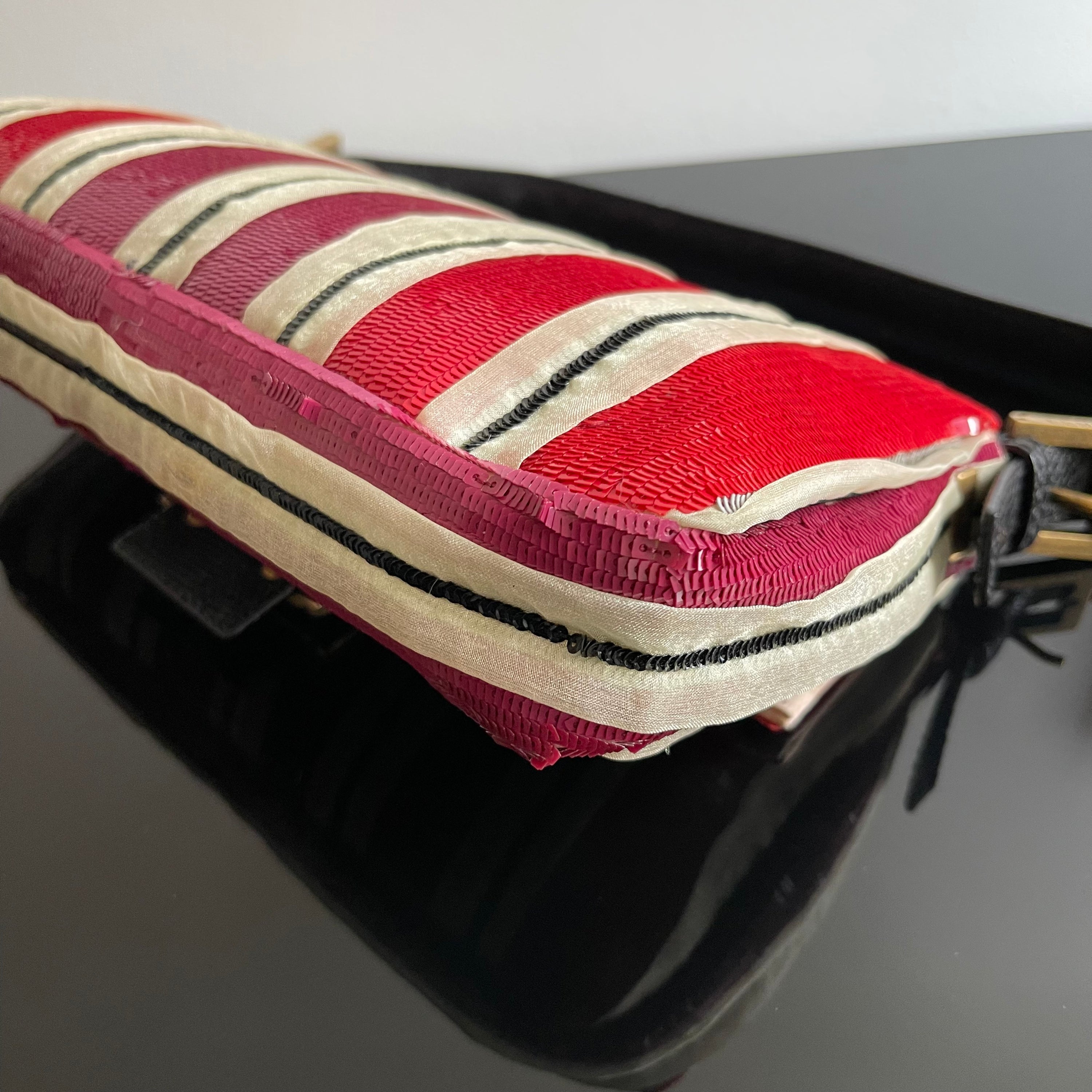 Fendi Sequined Stripes Baguette Bag
