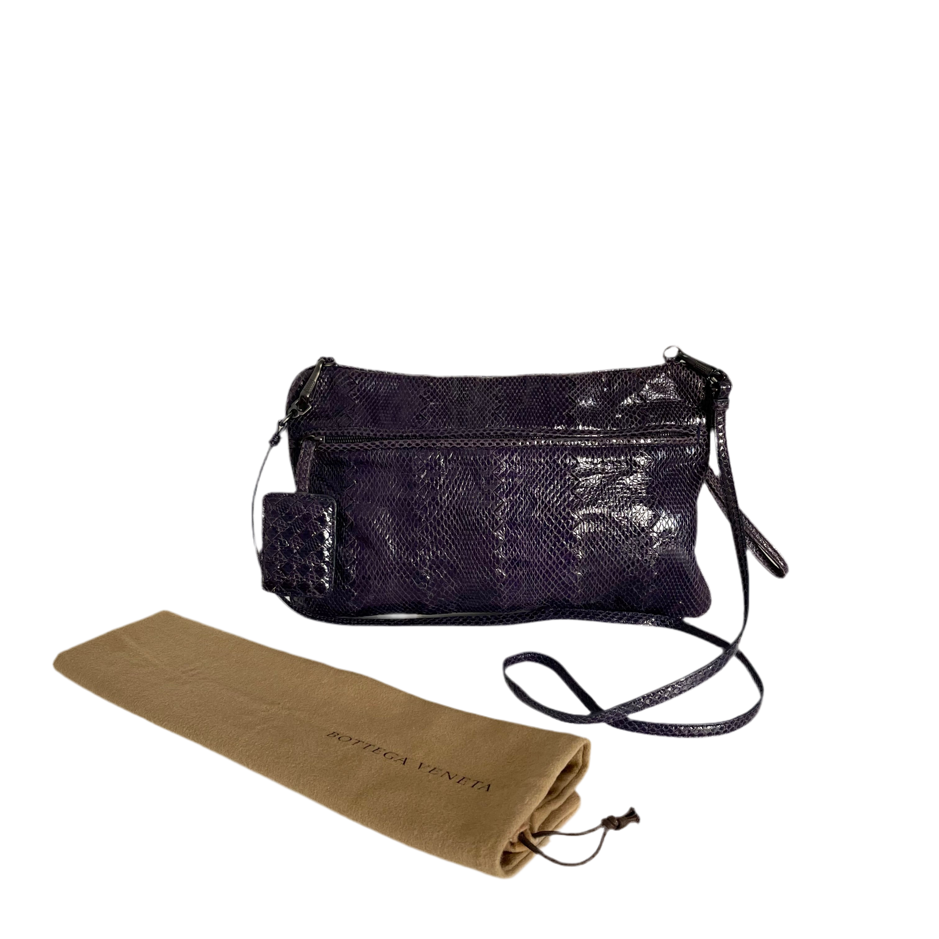 Bottega Veneta Purple Exotic Leather 2way Bag