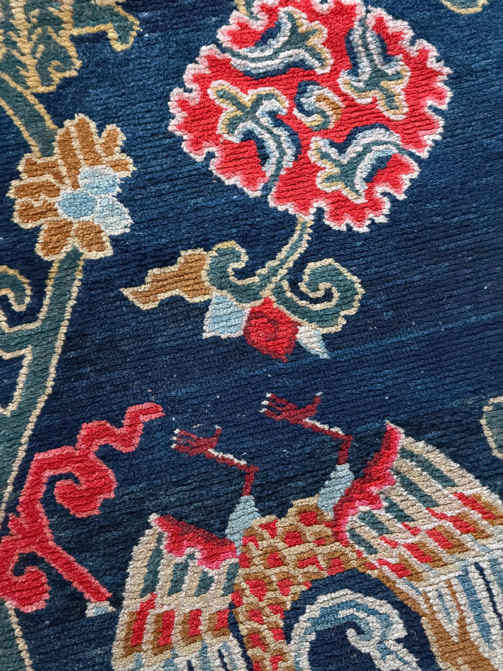 Tibetan Khaden Phoenix Rug, Século 20
