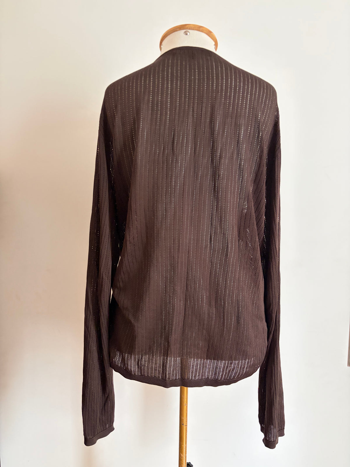 Gucci Cristiano Ronaldo Brown Wool Silk Knit V-neck Sweater