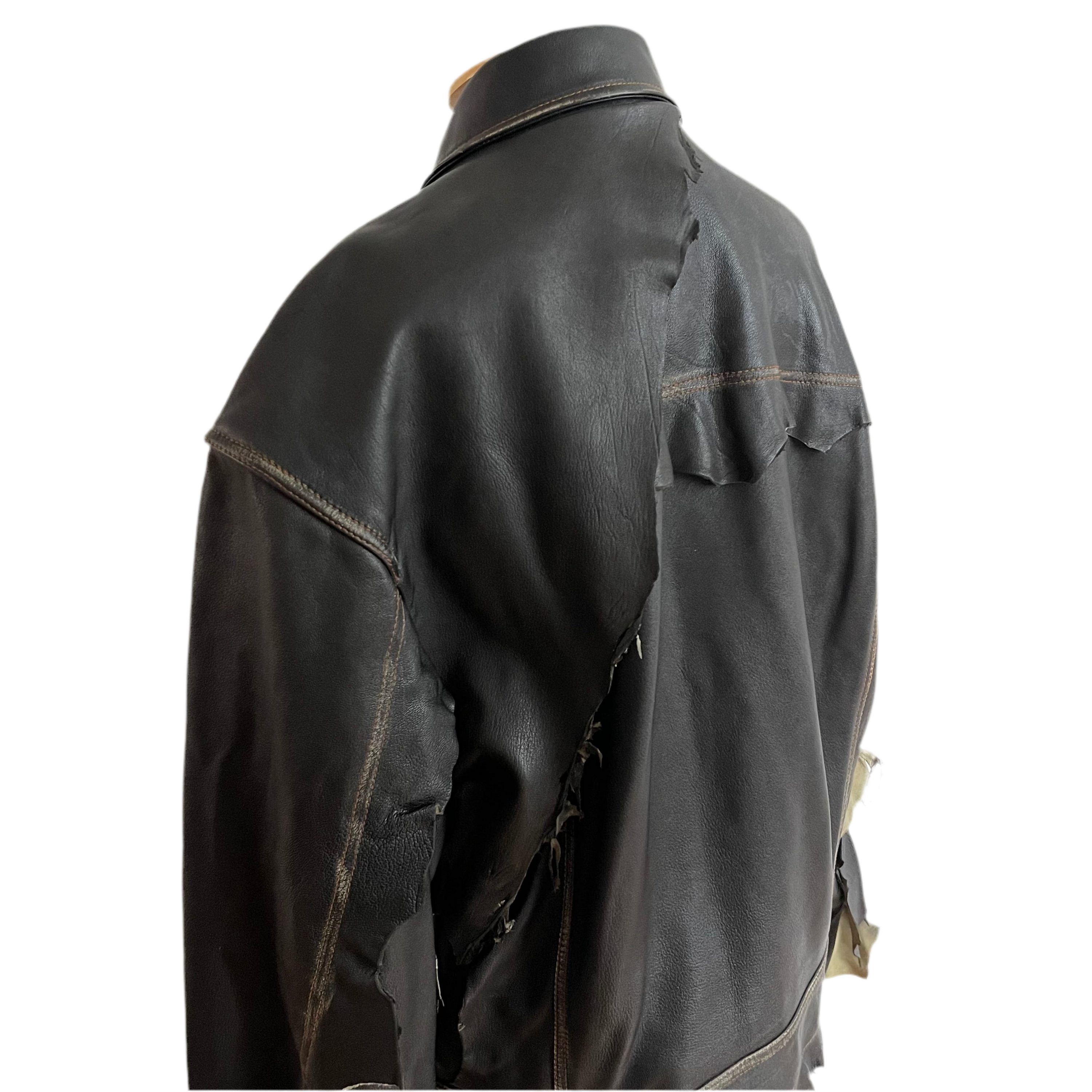 Diesel Distressed Leather Biker Jacket