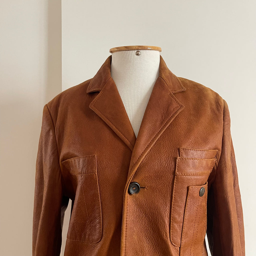 Dolce & Gabbana Double Breasted Calf Leather Coat