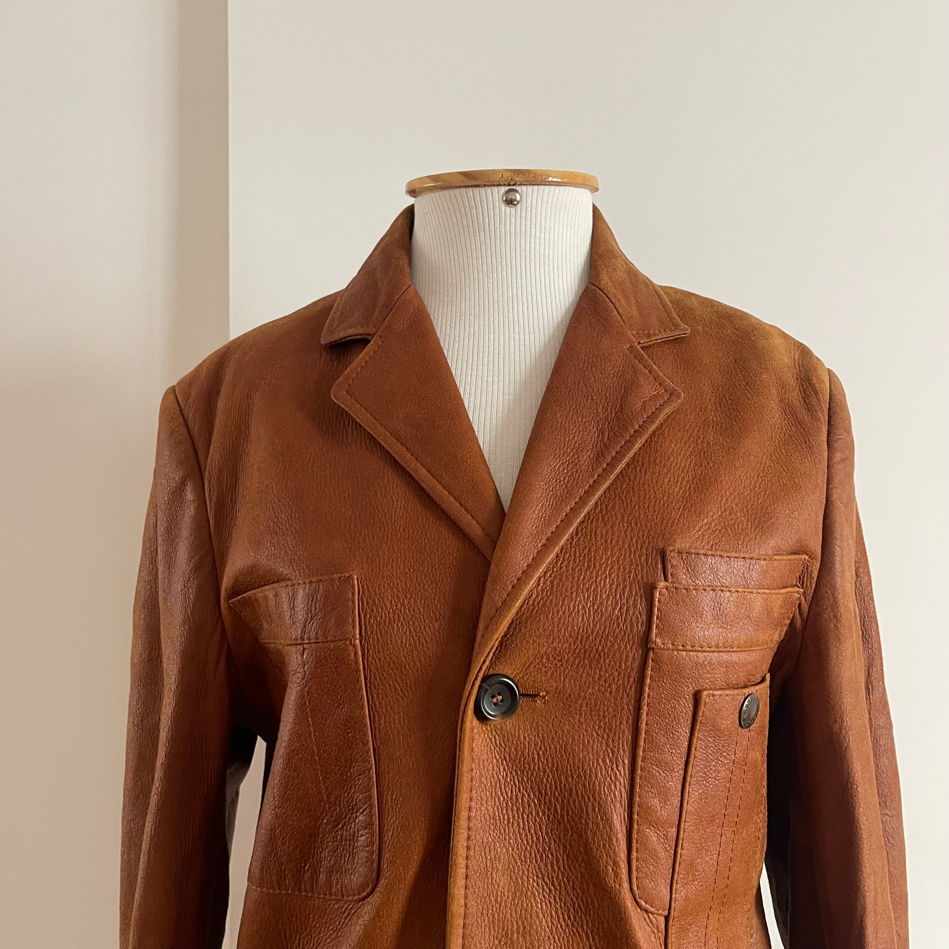 Dolce & Gabbana Double Breasted Calf Leather Coat