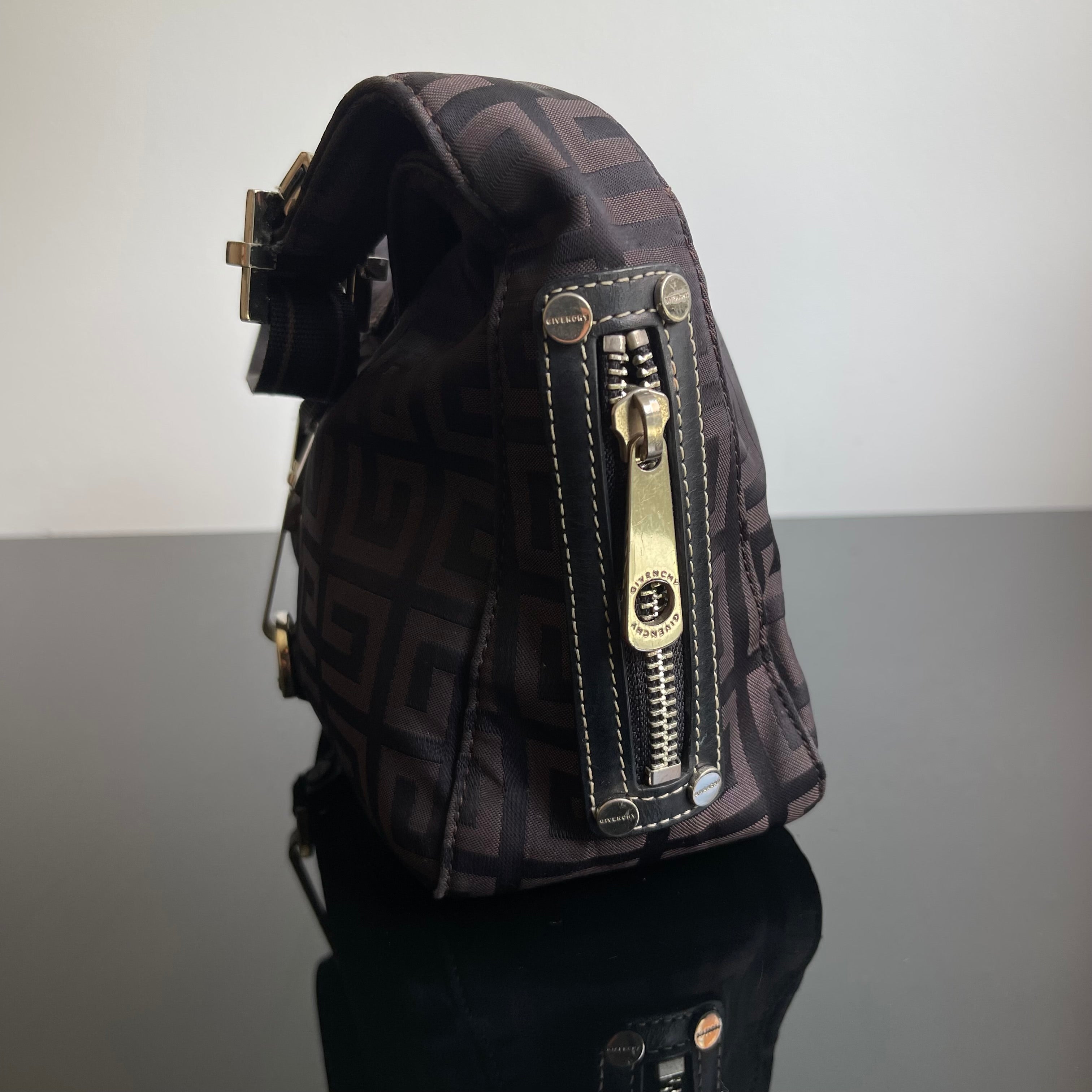 Givenchy Vintage Dark Brown Logo Hobo Bag