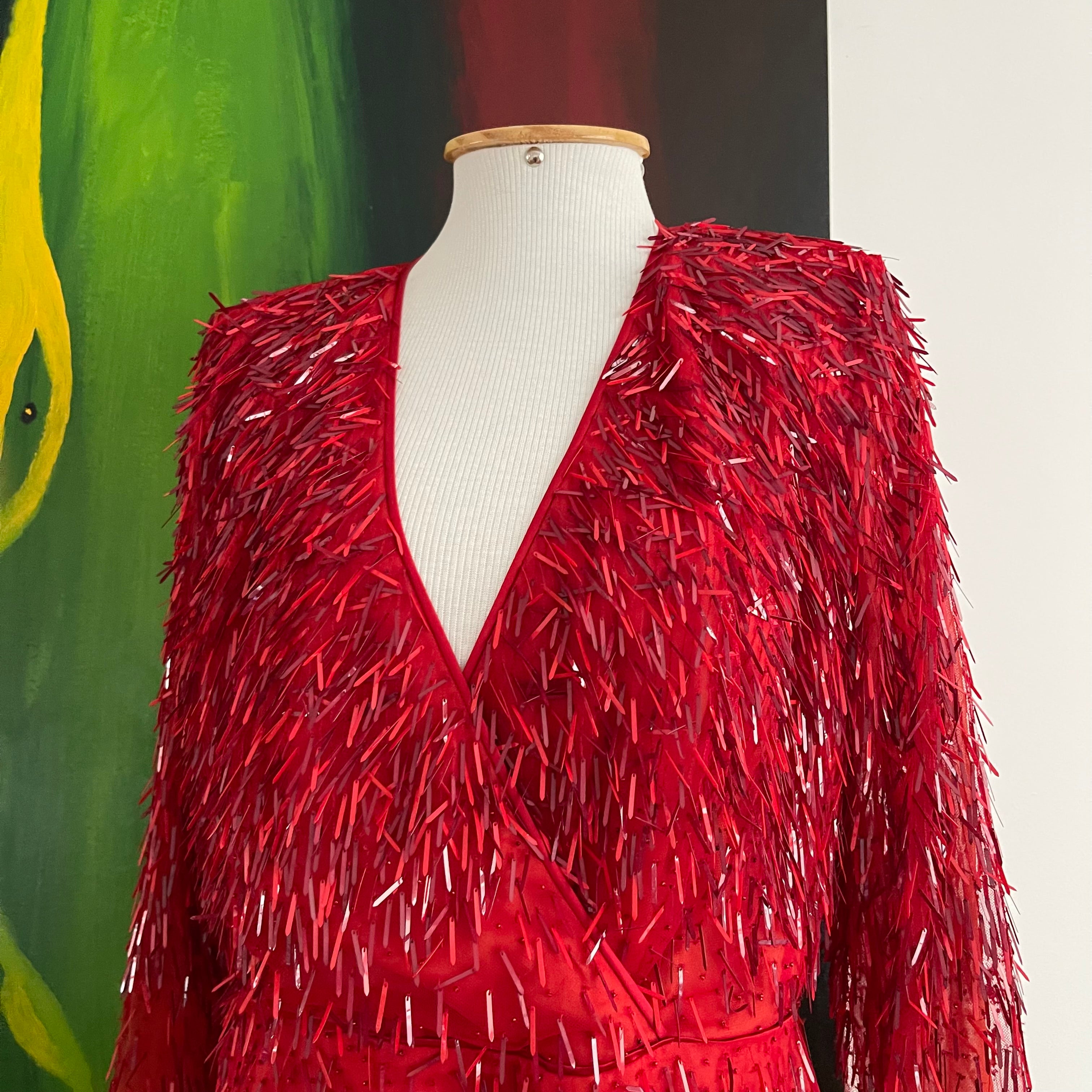 Emporio Armani F/W 2019 Red Sequin Dress
