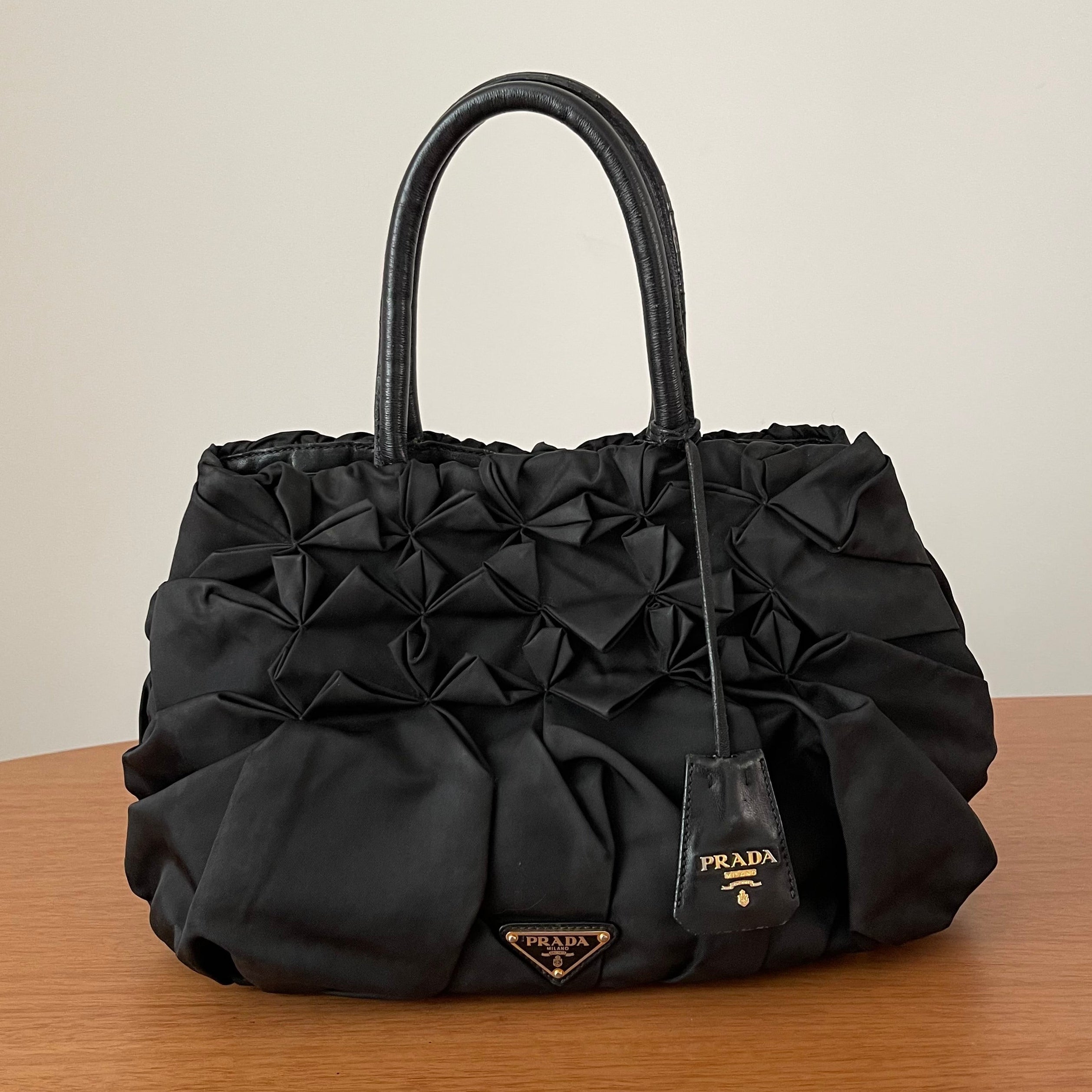 Prada Nylon Origami Pleated Tote