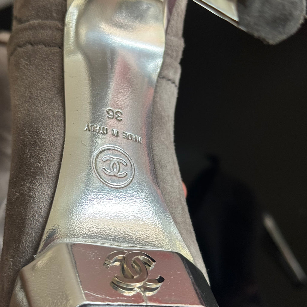 Chanel Suede Ankle Boots