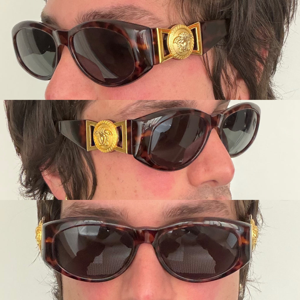 Gianni Versace 90s Medusa Tortoise Sunglasses