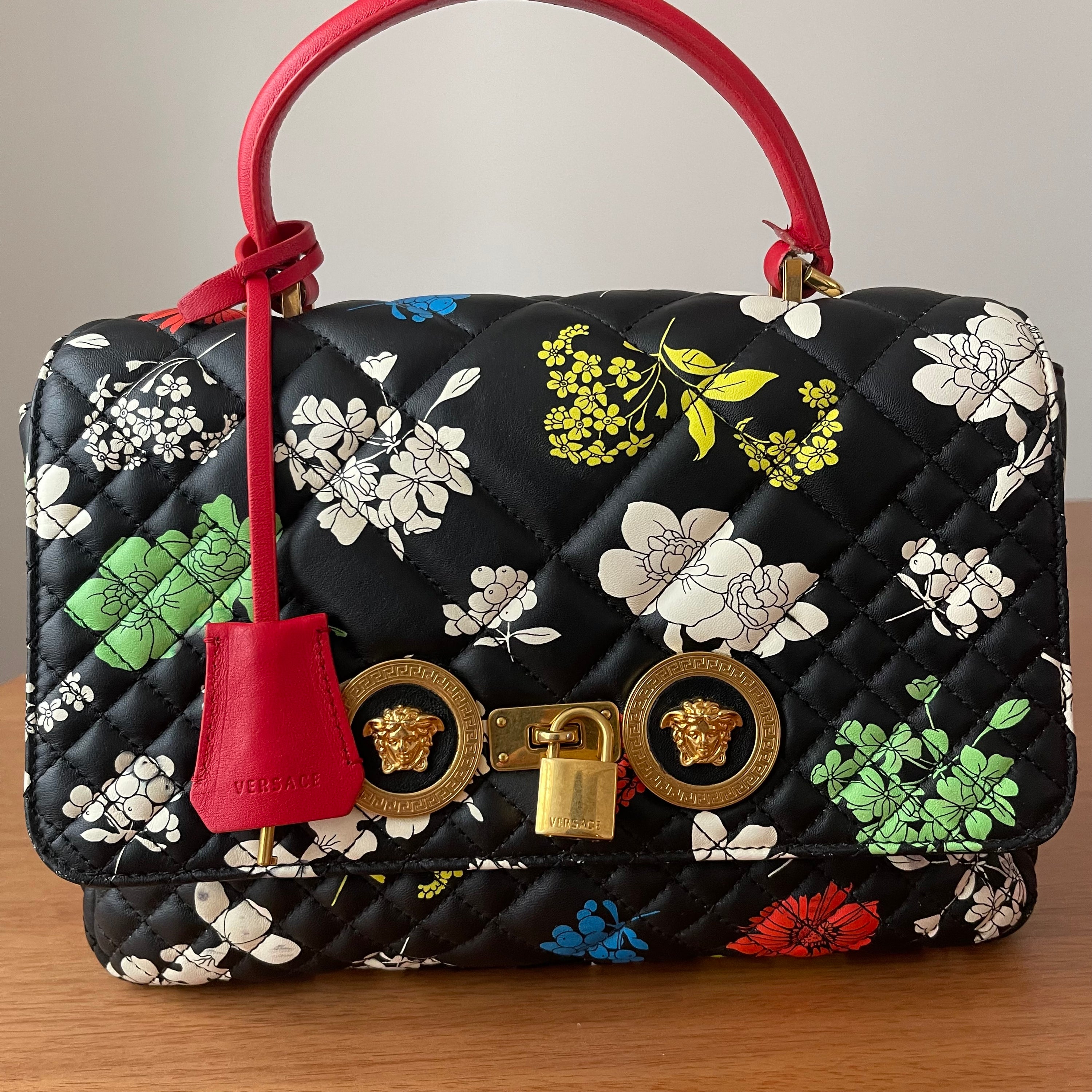 Versace S/S 2019 Napa Print Bouquet Quilted Icon Bag