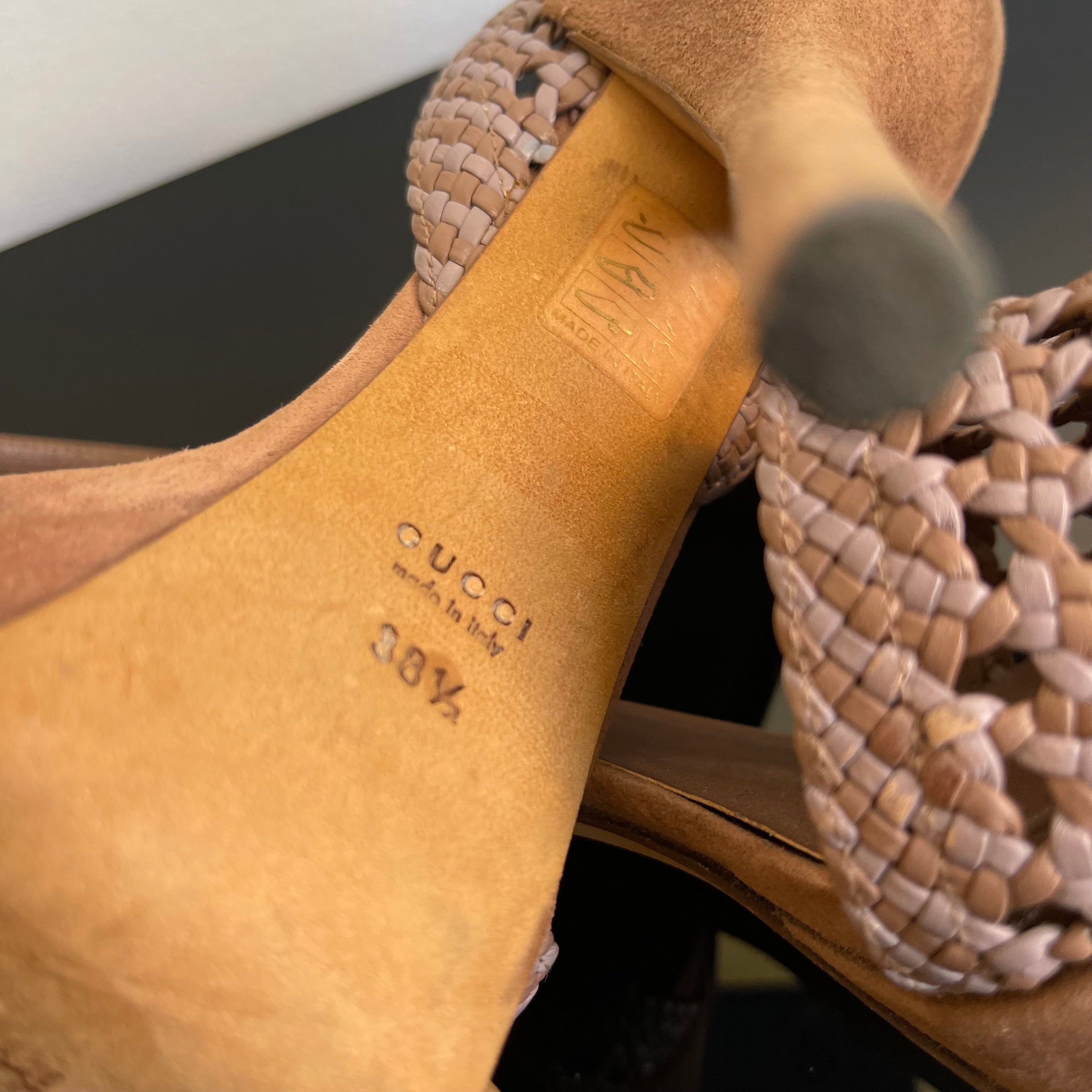 Gucci Suede Braided Accents D'Orsay Pumps