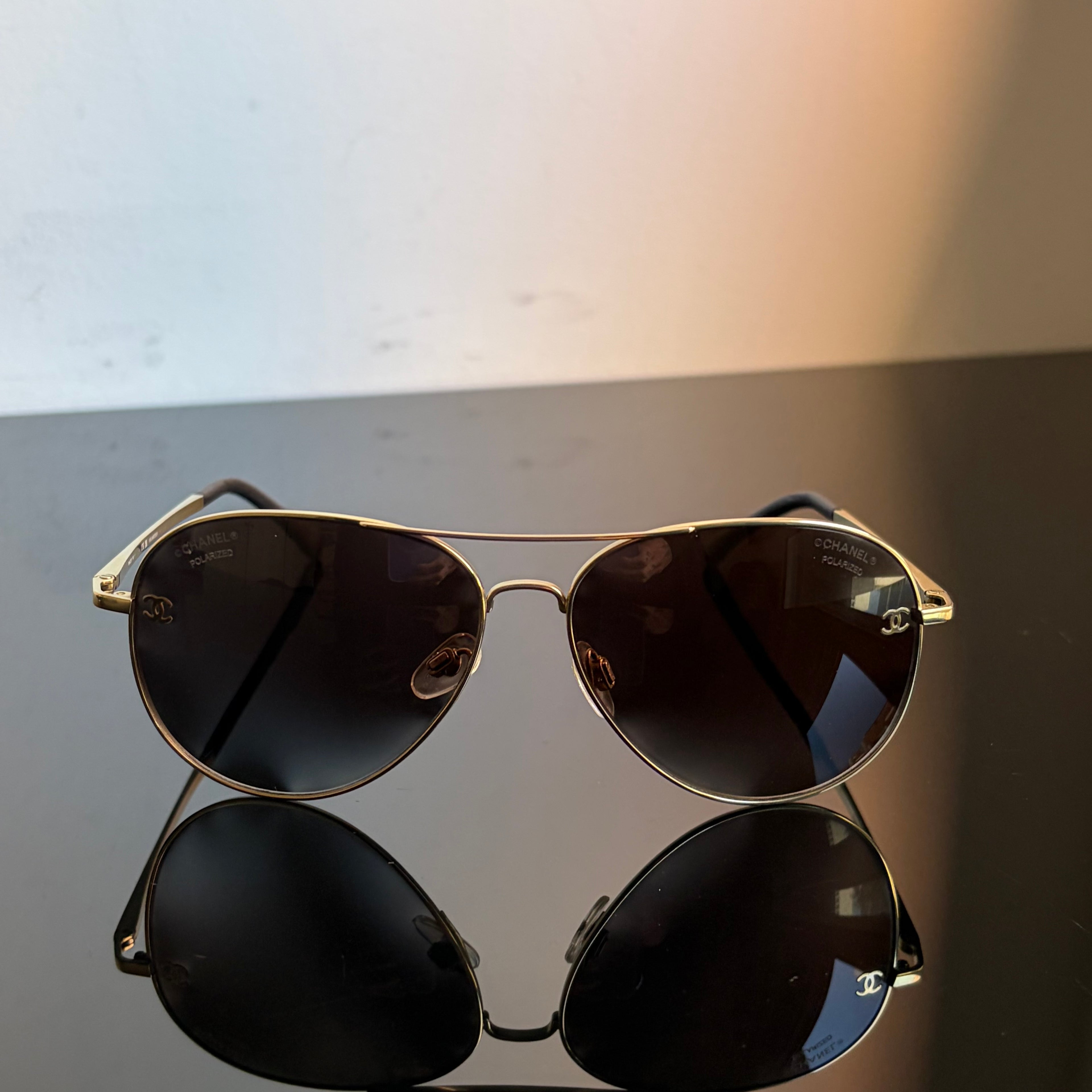 Chanel 4189 Aviator Golden CC Sunglasses