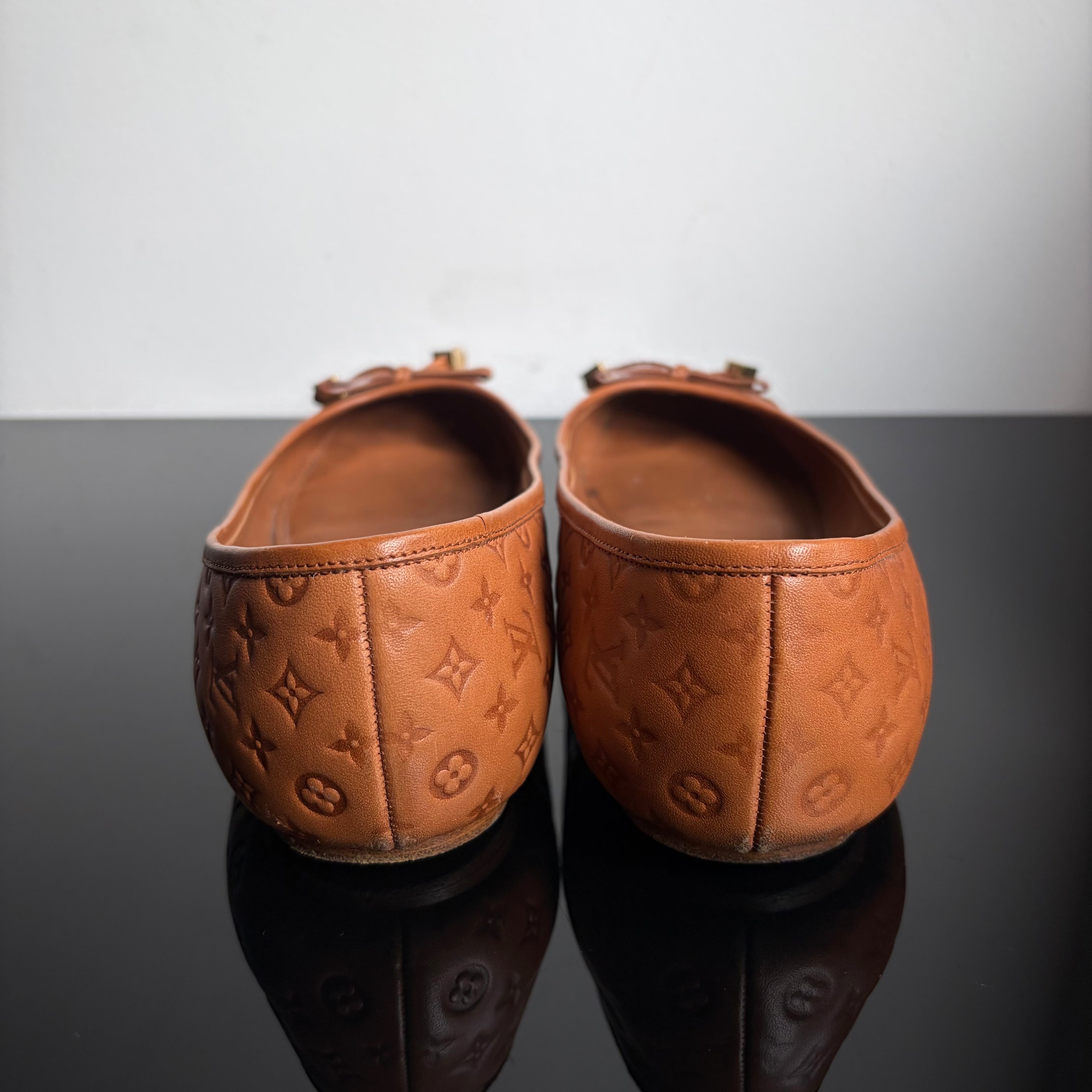 Louis Vuitton Debbie Leather Monogram Flats
