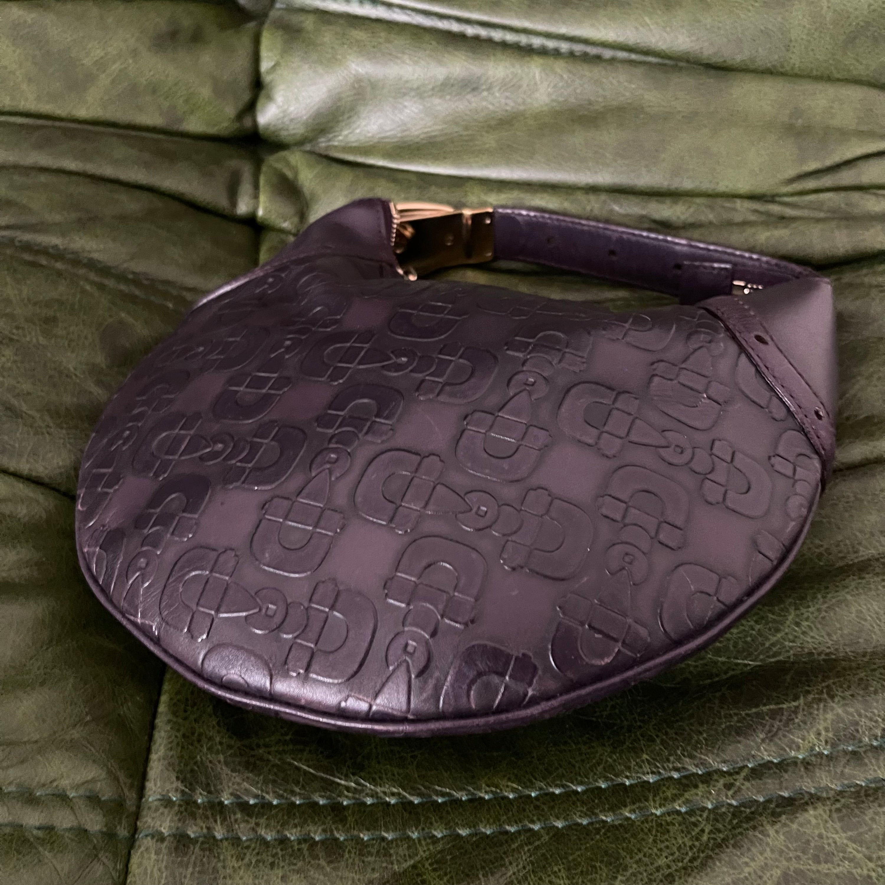 Gucci Horsebit Mini Glam Hobo Purple Leather Bag