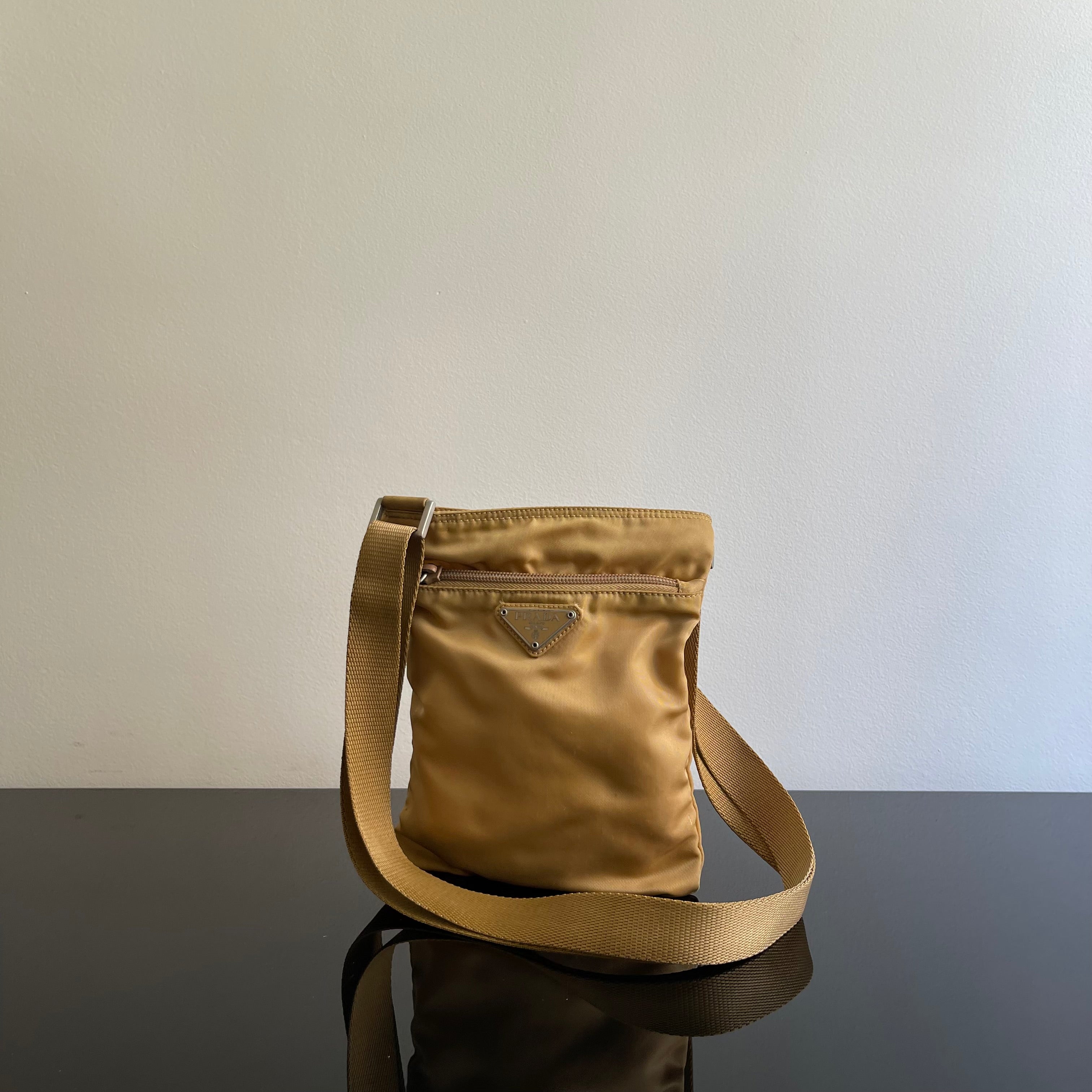 Prada Yellow Mostard Nylon Pochette