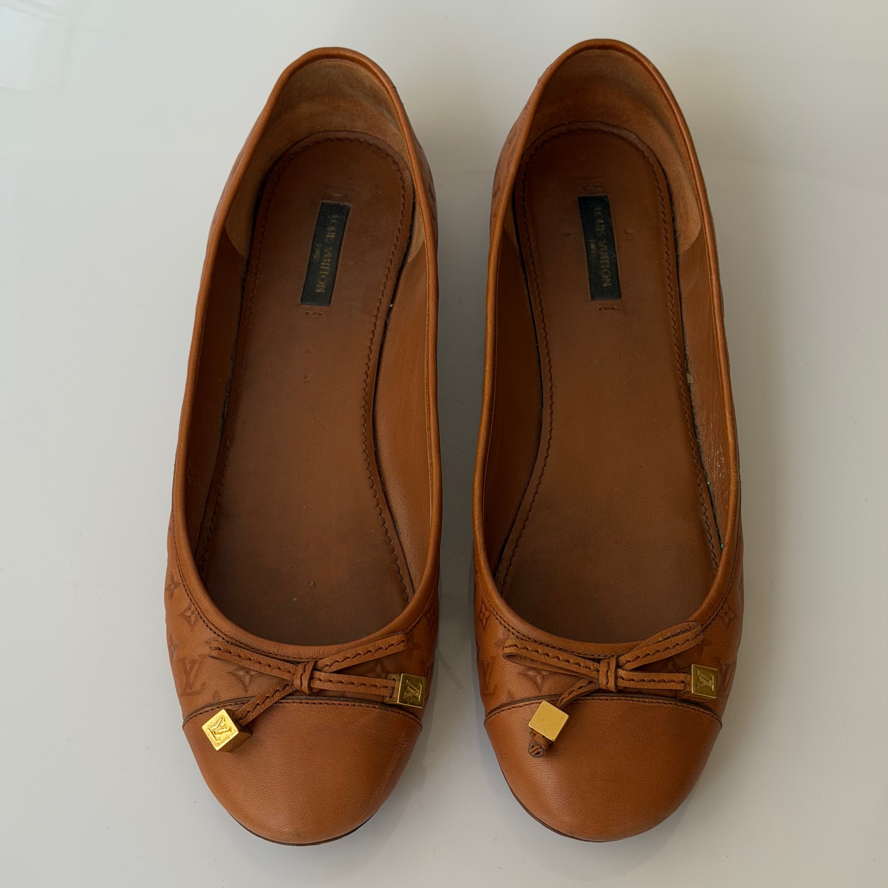 Louis Vuitton Debbie Leather Monogram Flats
