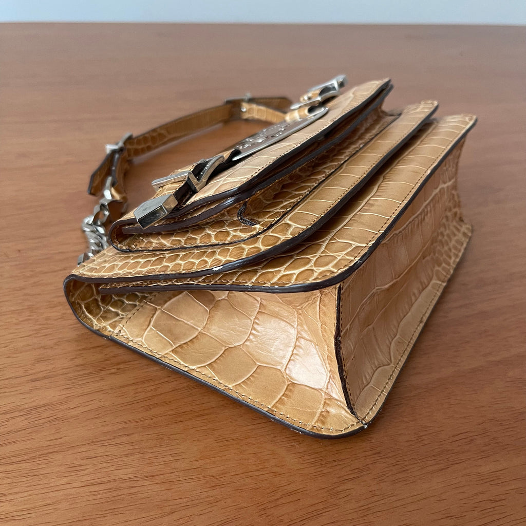 Gianni Versace Croco Shoulder Bag