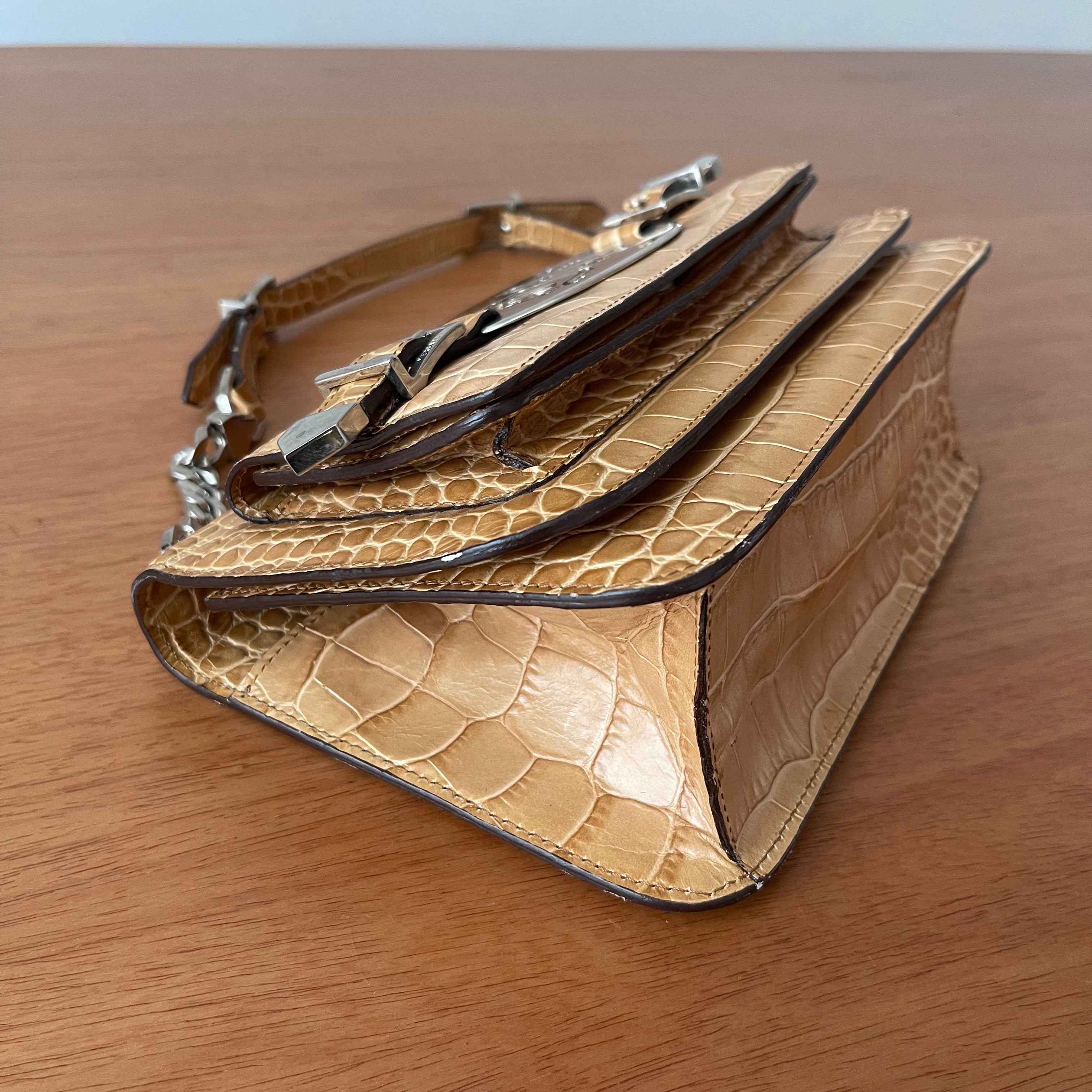 Gianni Versace Croco Shoulder Bag