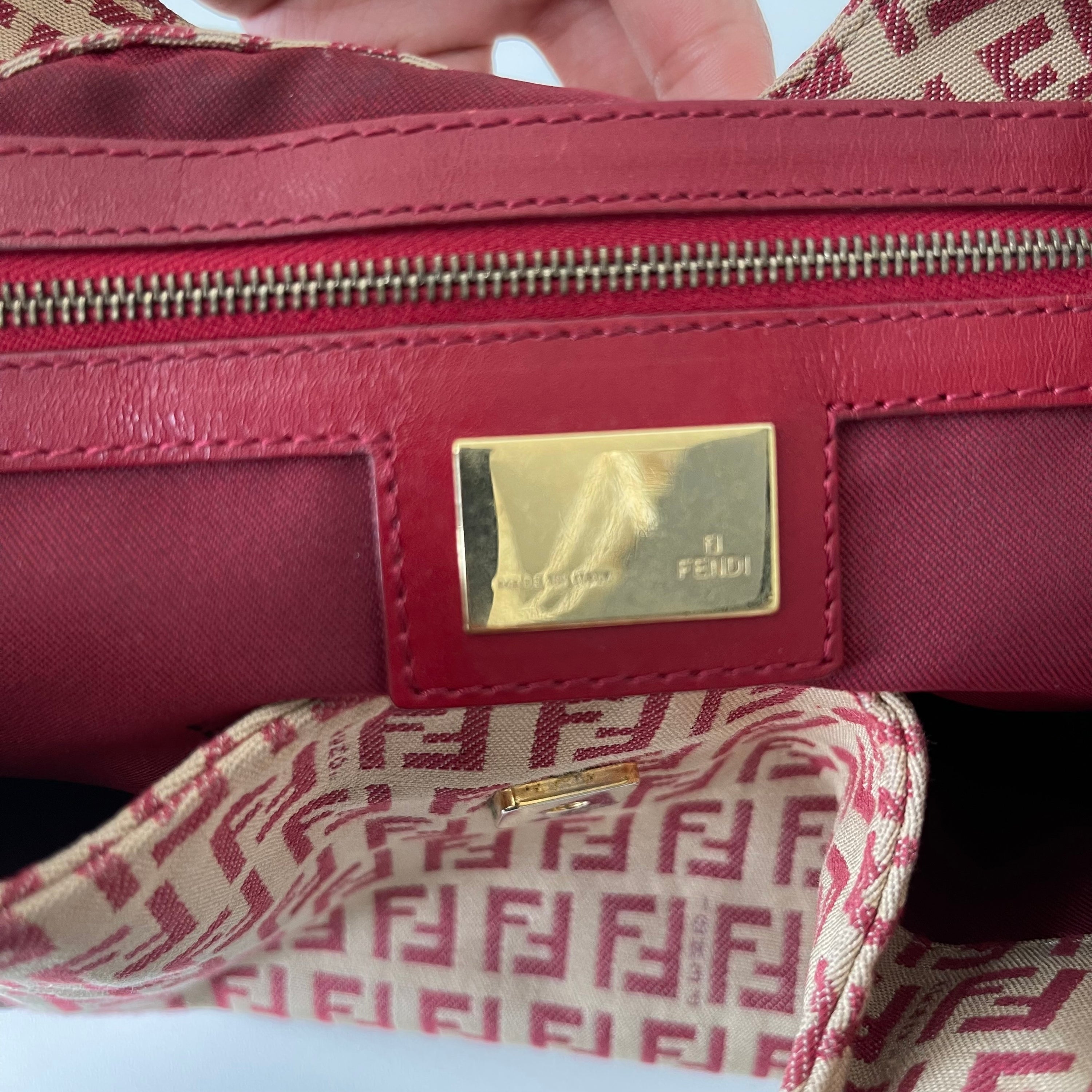 Fendi Red Monogram Shoulder Bag
