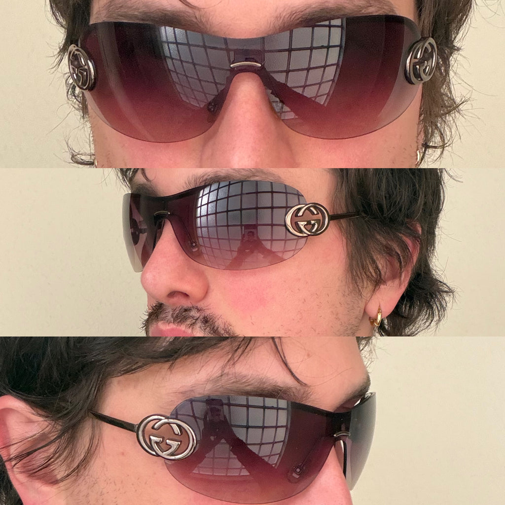 Gucci Purple 2000s Logo Sunglasses