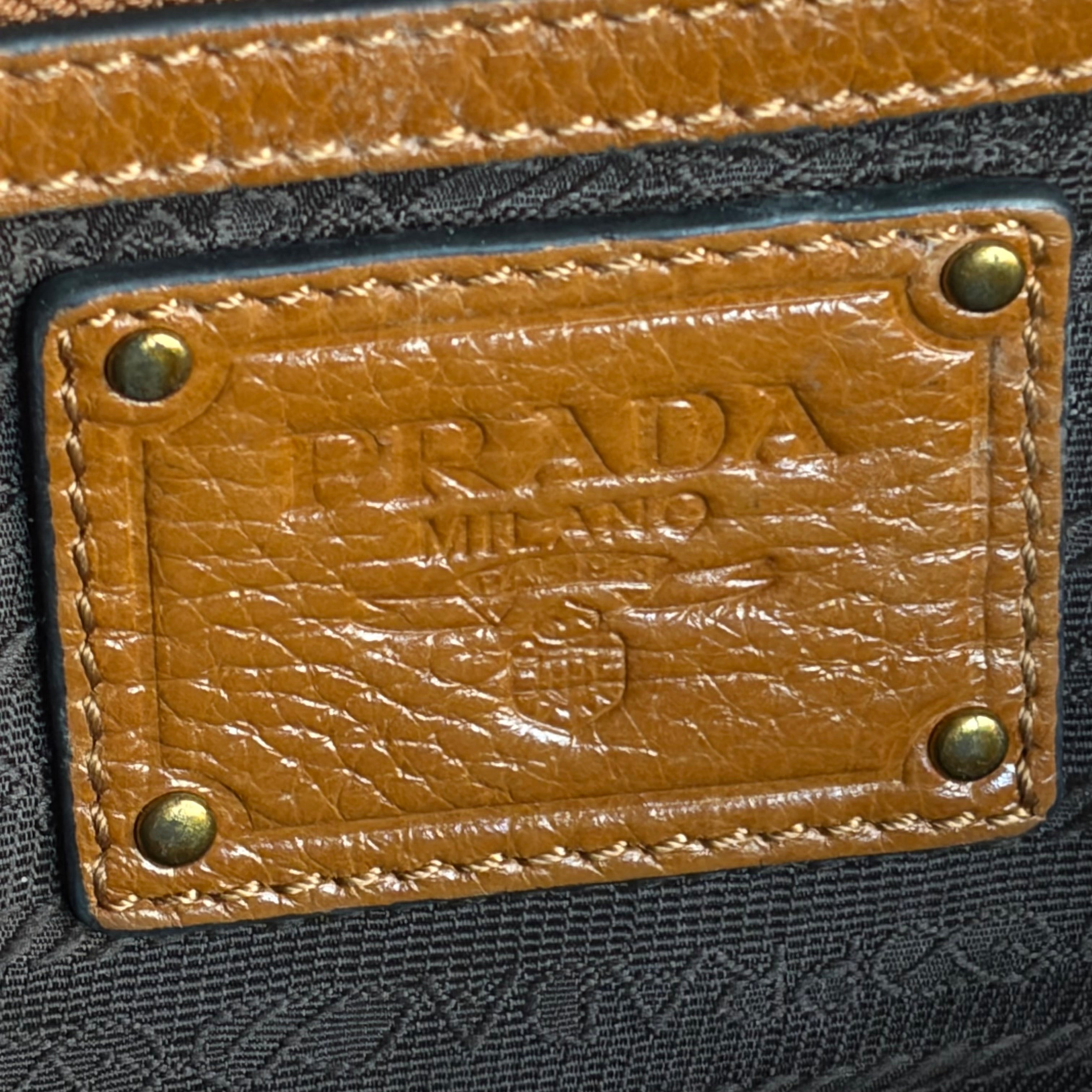 Prada Boston Chain Vitello Leather Bag