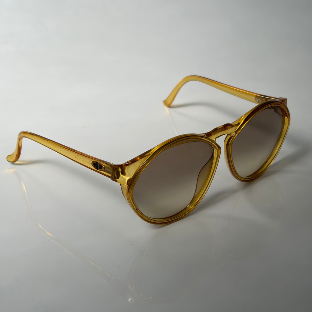 Christian Dior 1980's Sunglasses Honey Yellow Gradient Brown