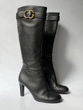 Gucci Double G Logo Leather Boots