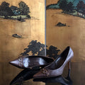 Christian Dior CD Logo Brown Leather Heels