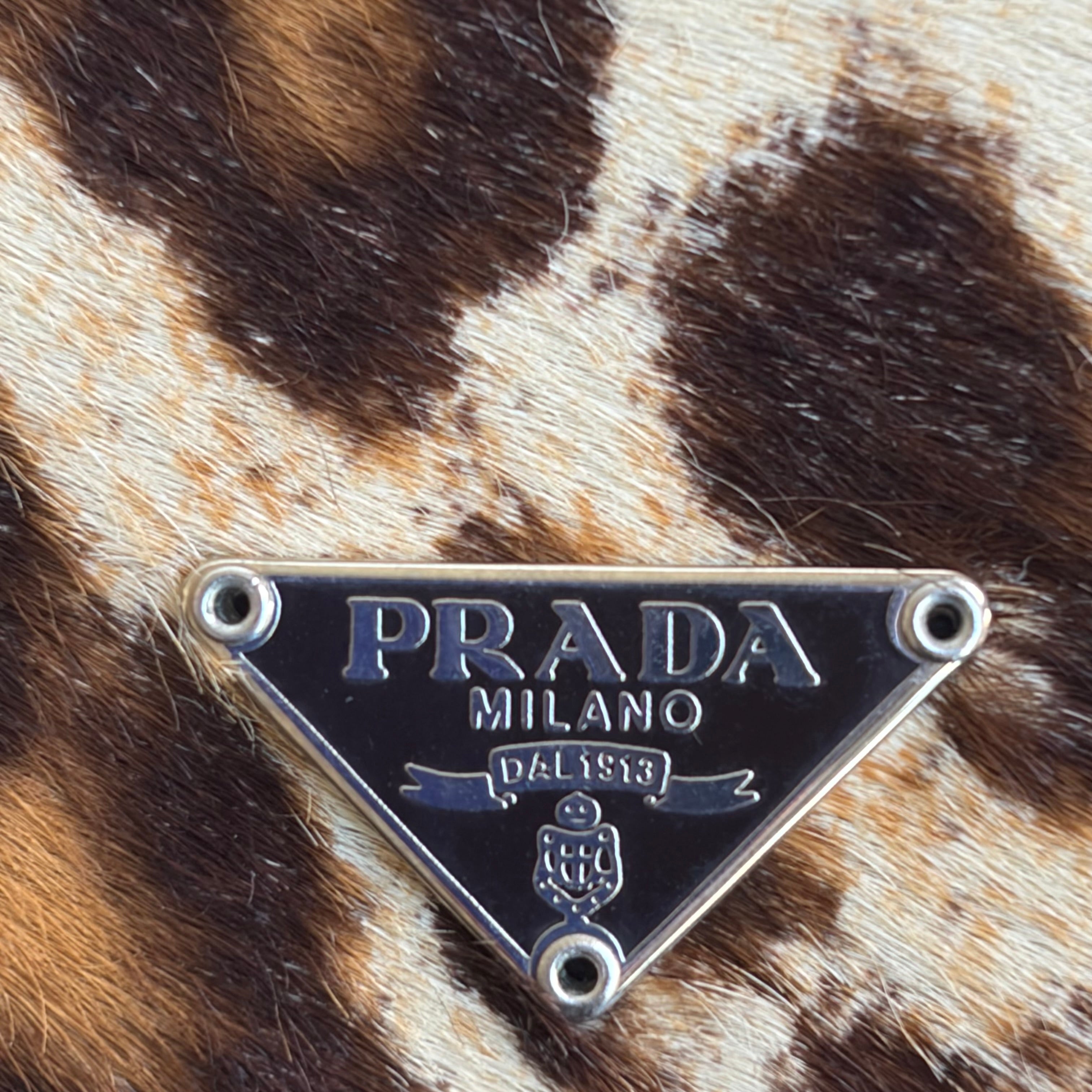 Prada Pony Hair Leopard Print Wallet