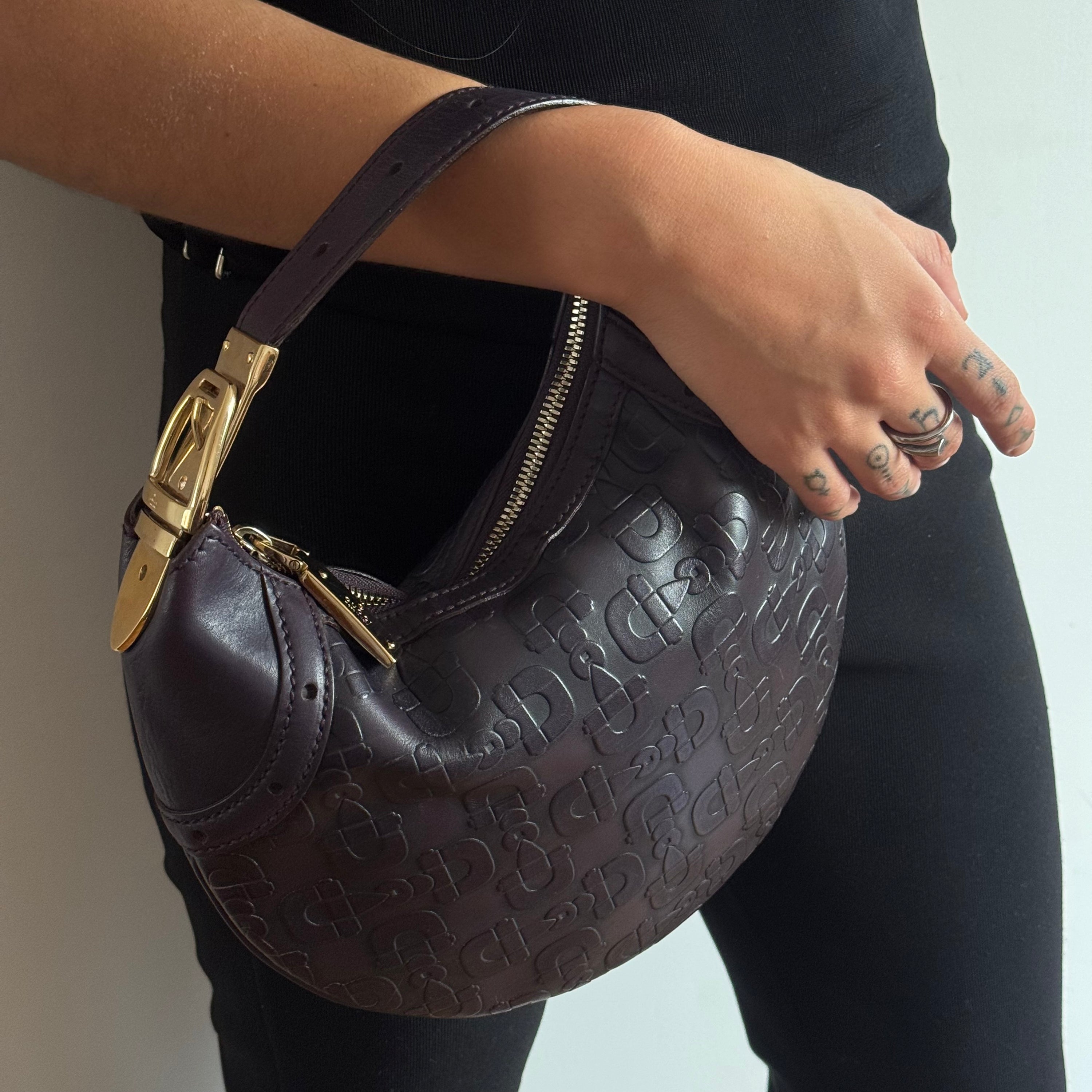 Gucci Horsebit Mini Glam Hobo Purple Leather Bag