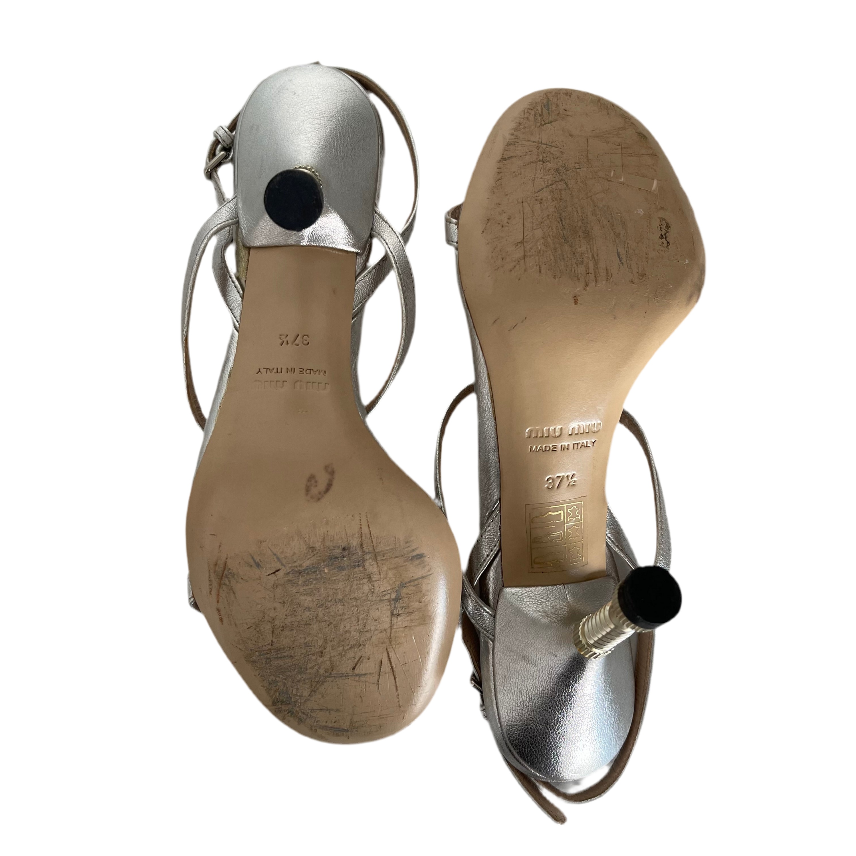 Miu Miu Screw Bolt Metallic Sandals